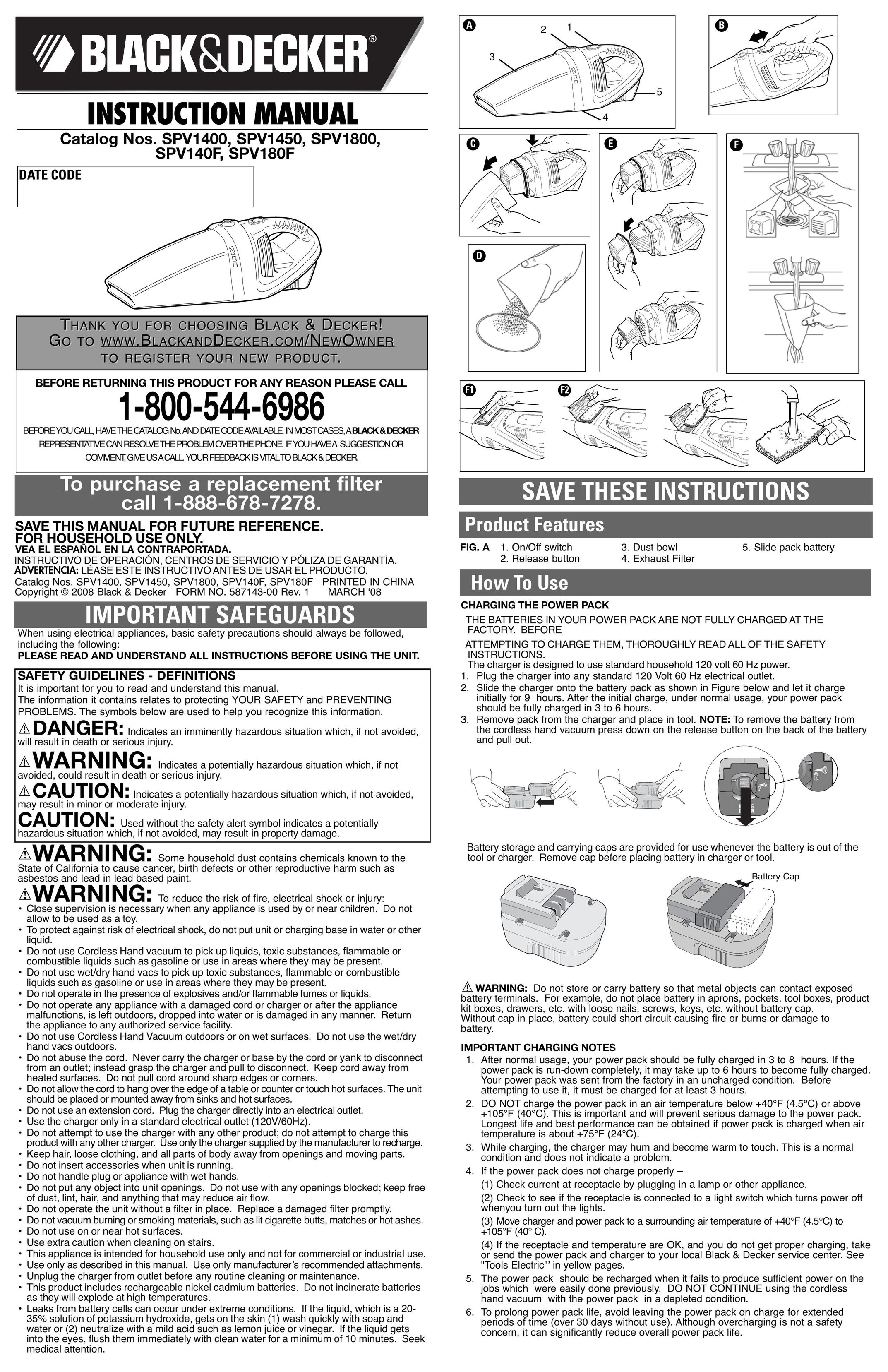 Black & Decker 587143-00 Vacuum Cleaner User Manual