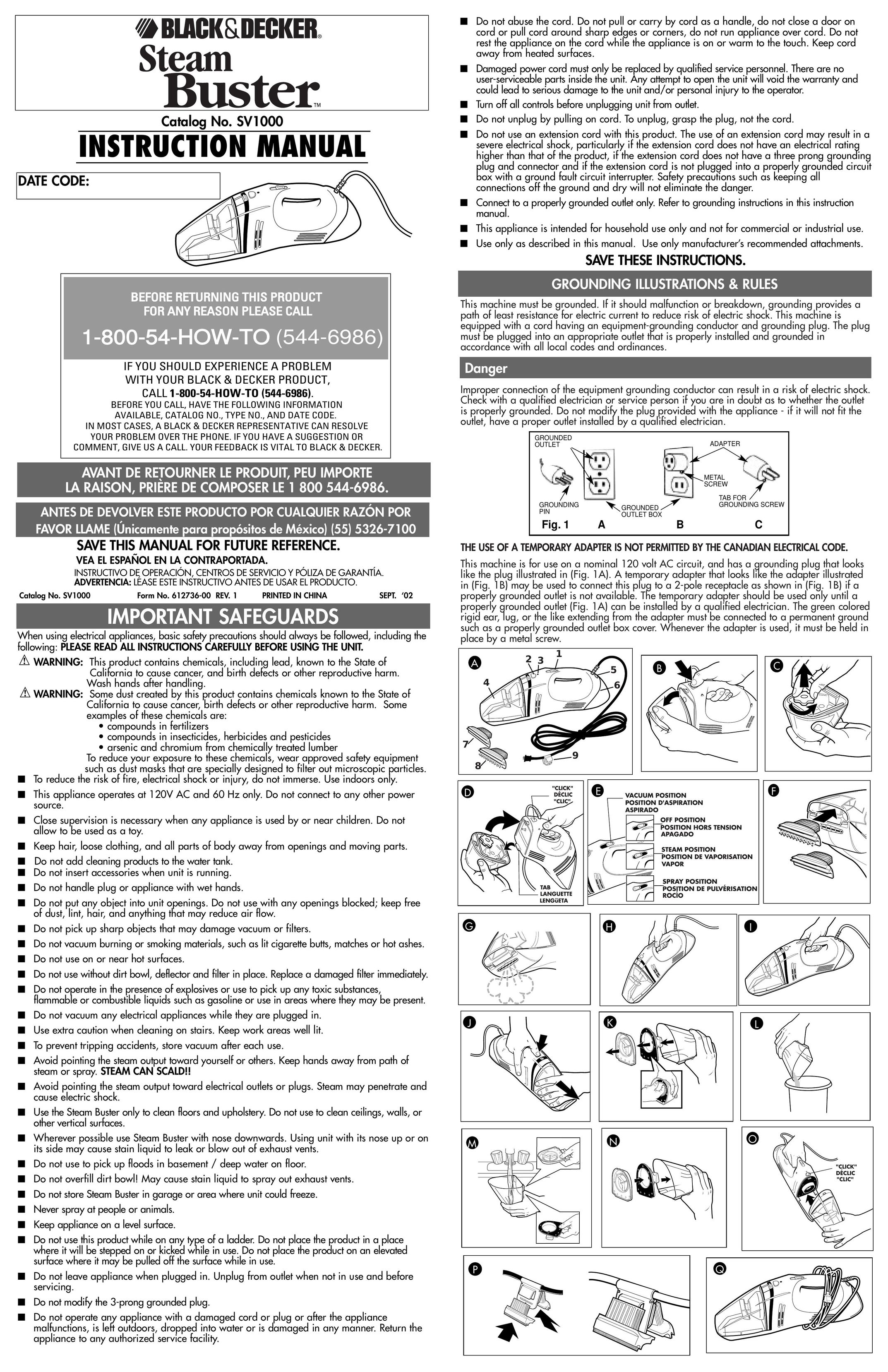 Black & Decker 612736-00 Vacuum Cleaner User Manual