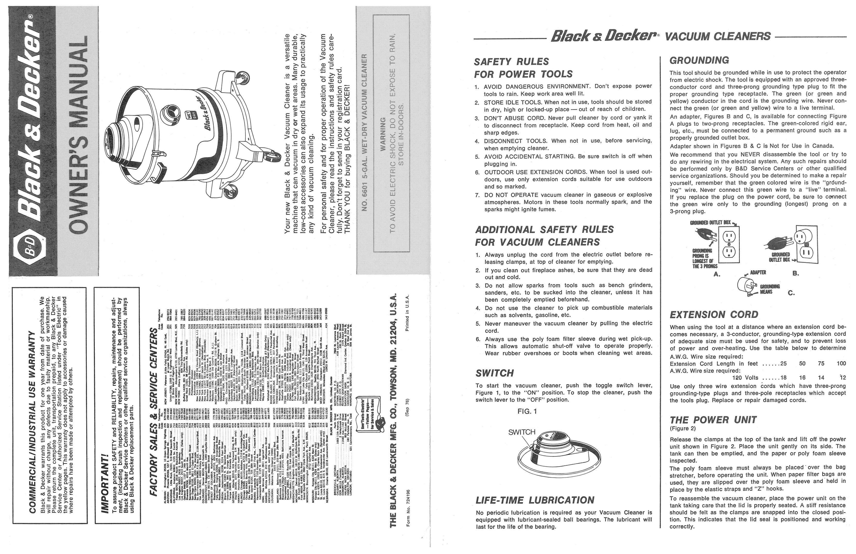 Black & Decker 724196 Vacuum Cleaner User Manual