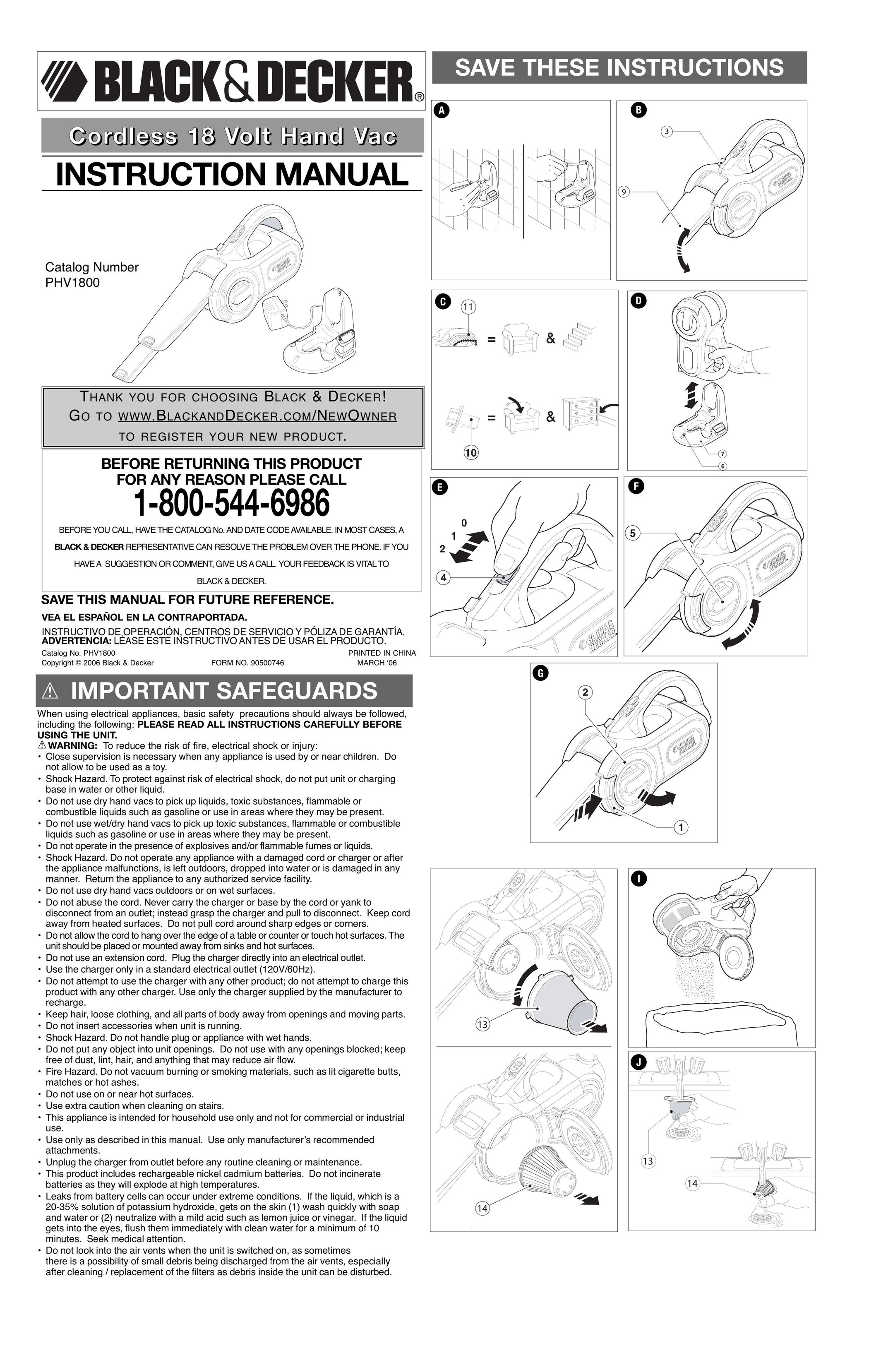 Black & Decker 90500746 Vacuum Cleaner User Manual