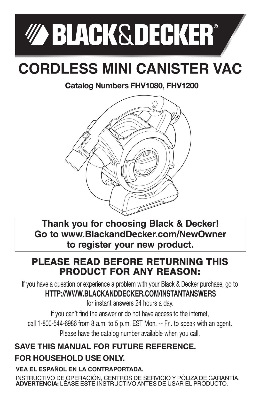 Black & Decker 90564858 Vacuum Cleaner User Manual