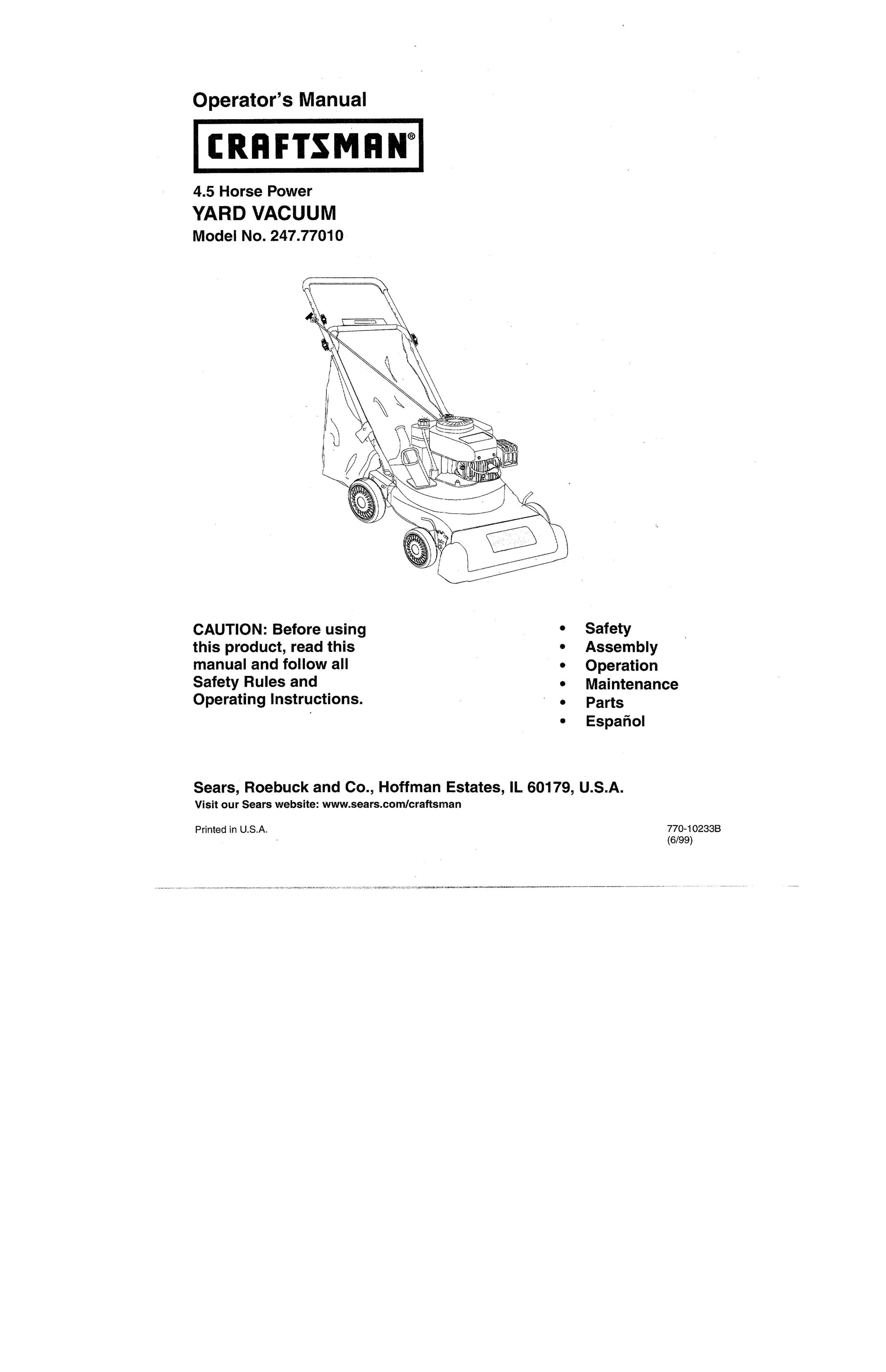 Bolens 247.77010 Vacuum Cleaner User Manual