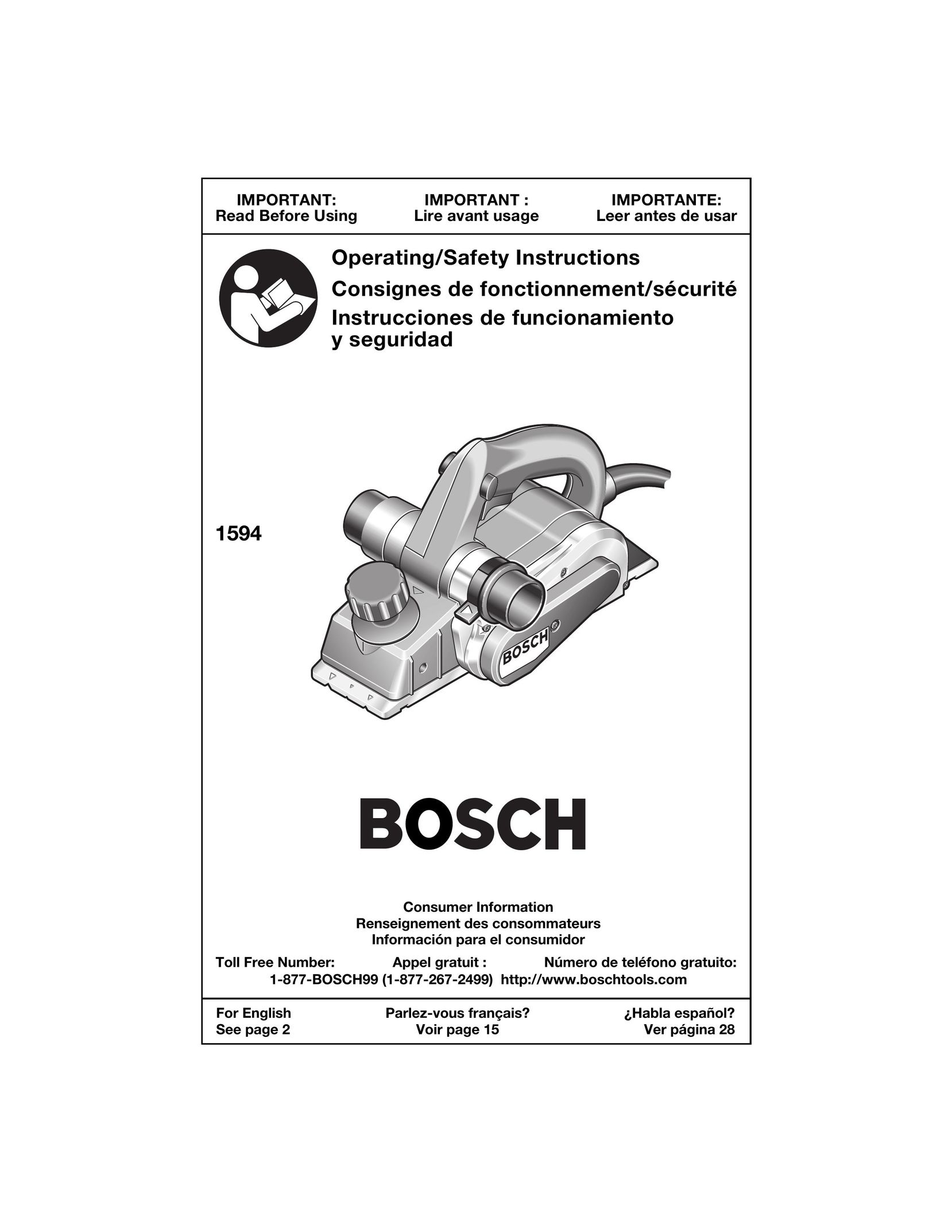 Bosch Appliances 1594 Vacuum Cleaner User Manual
