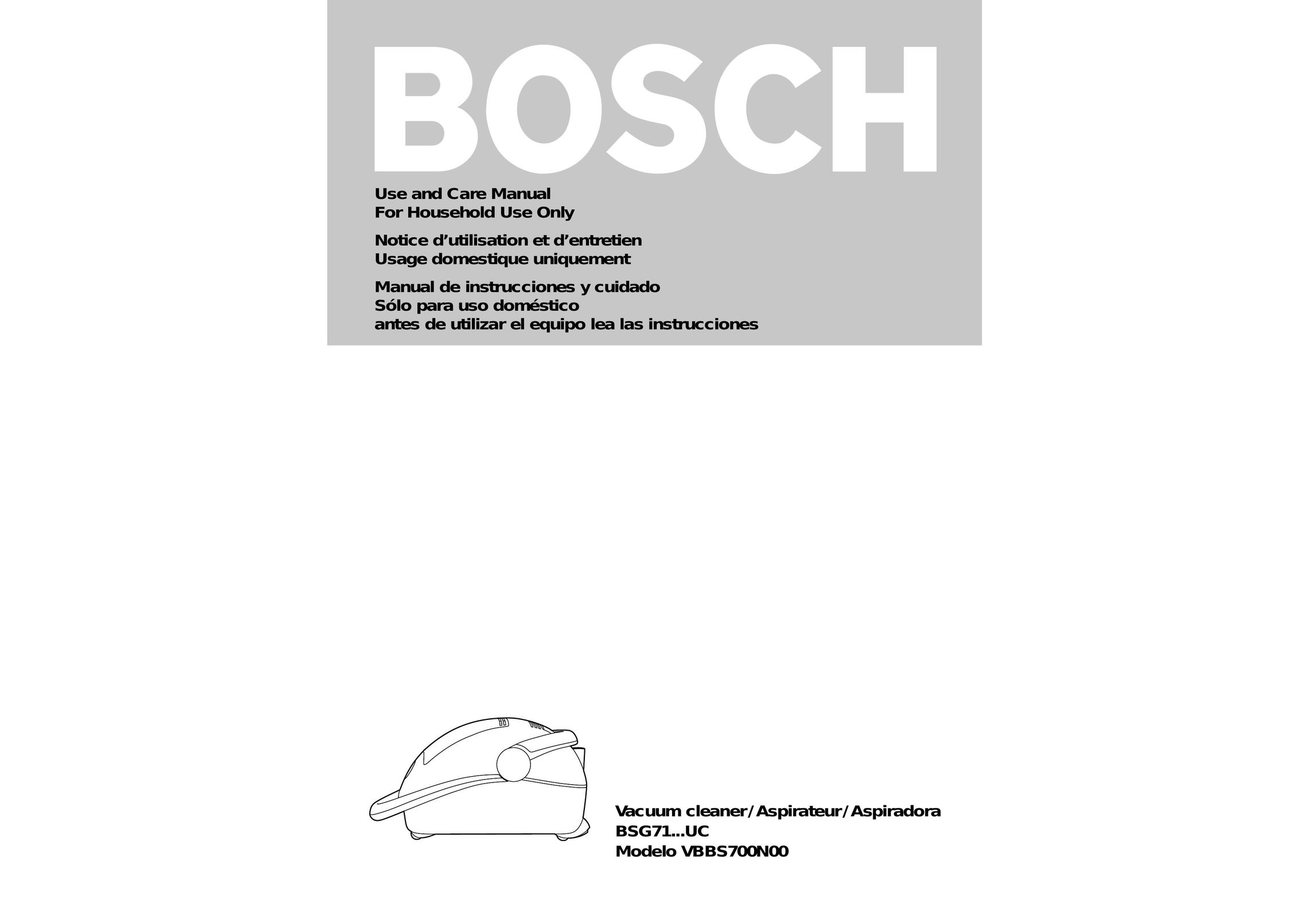 Bosch Appliances VBBS700N00 Vacuum Cleaner User Manual