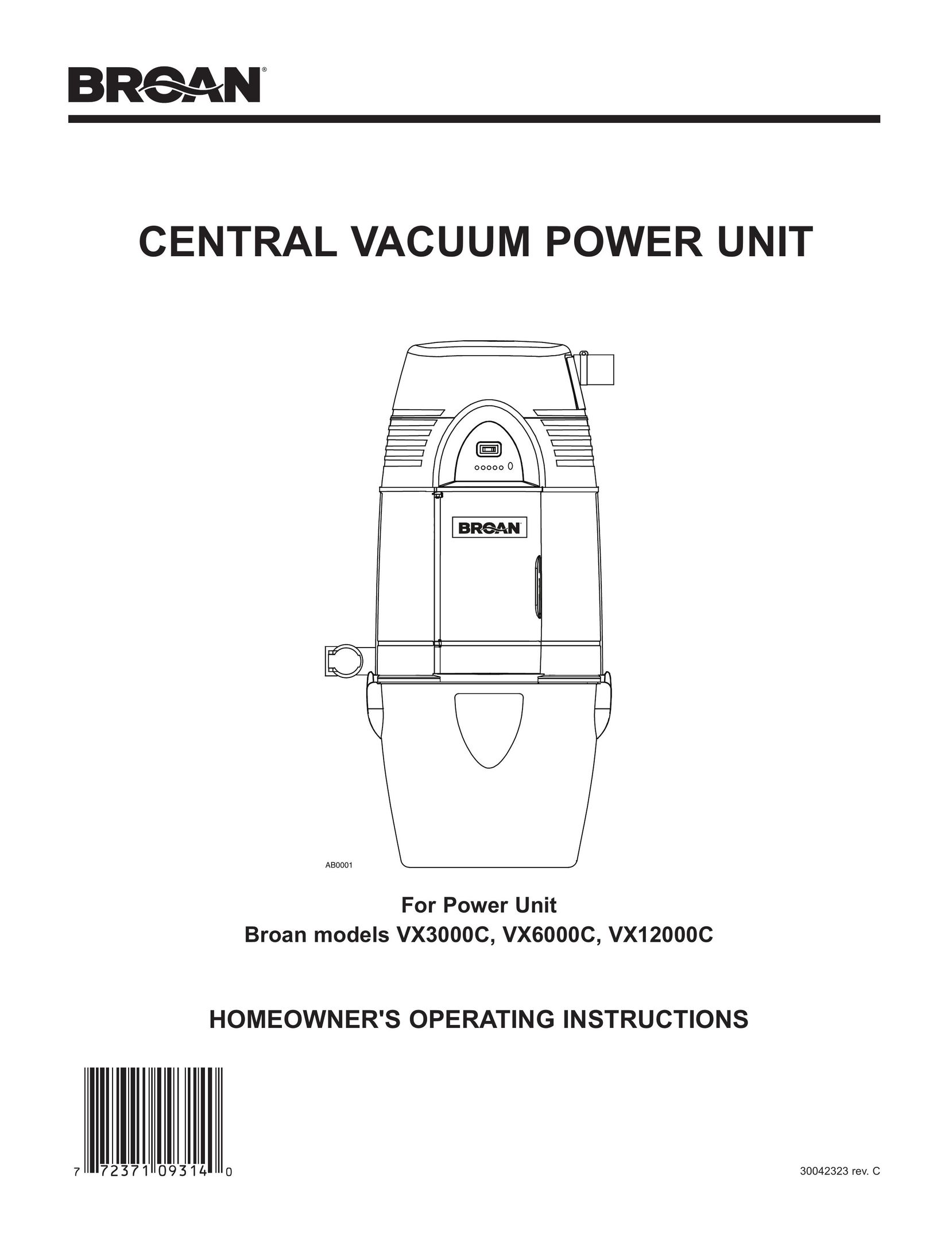 Broan VX12000C Vacuum Cleaner User Manual