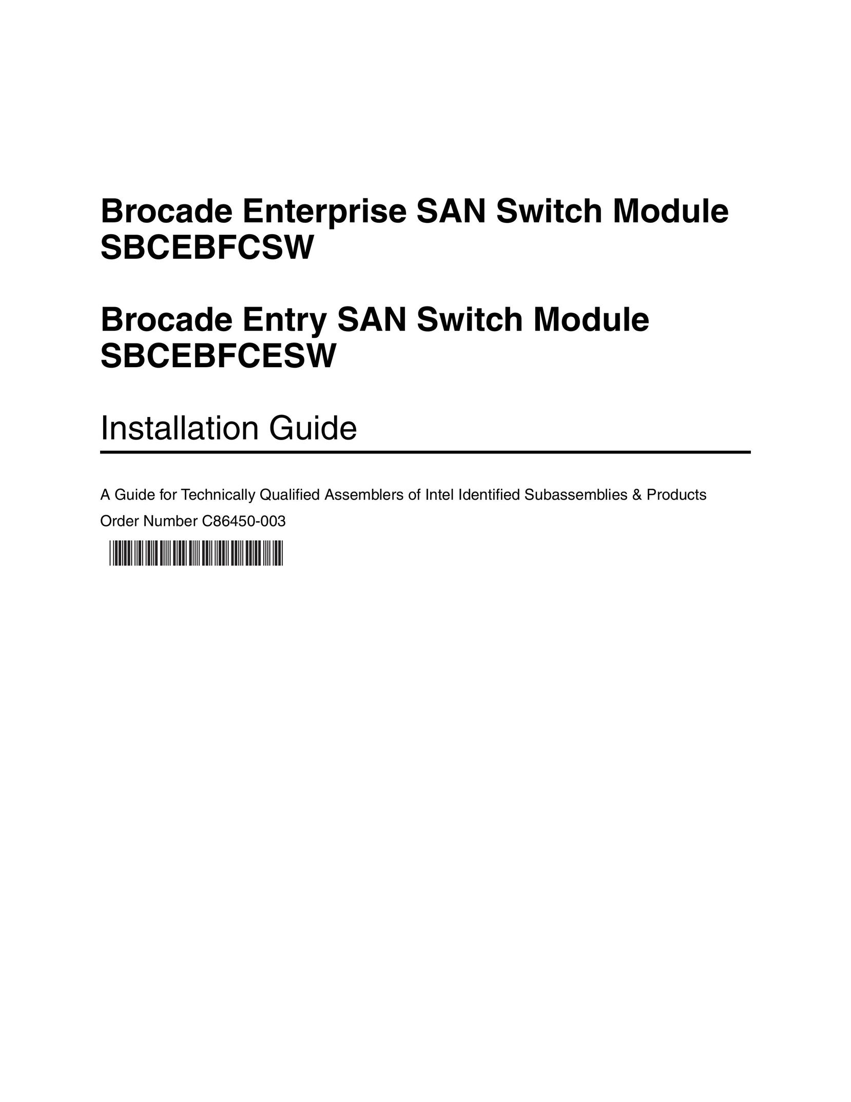 Brocade Communications Systems SBCEBFCSW Vacuum Cleaner User Manual