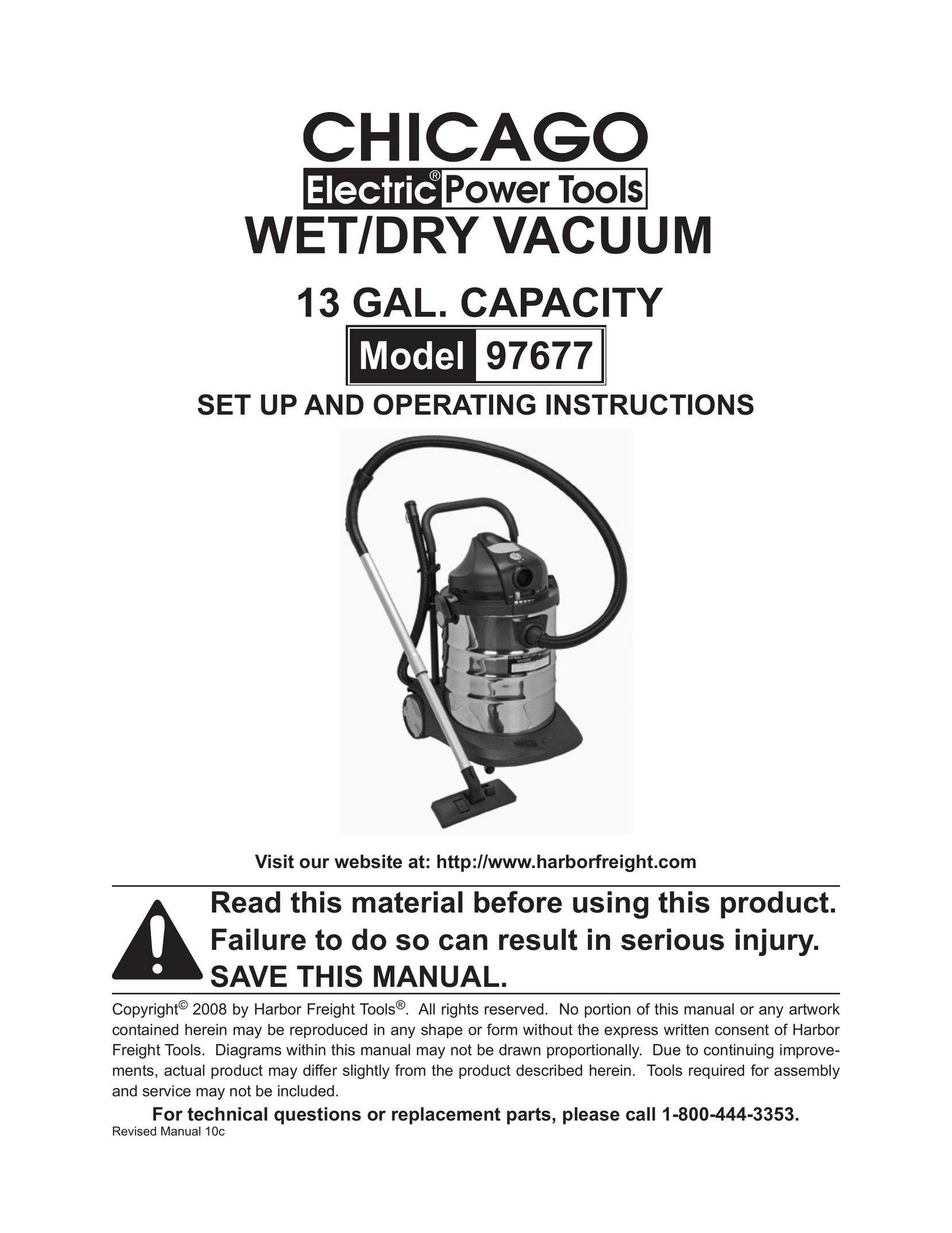 Chicago Electric 97677 Vacuum Cleaner User Manual