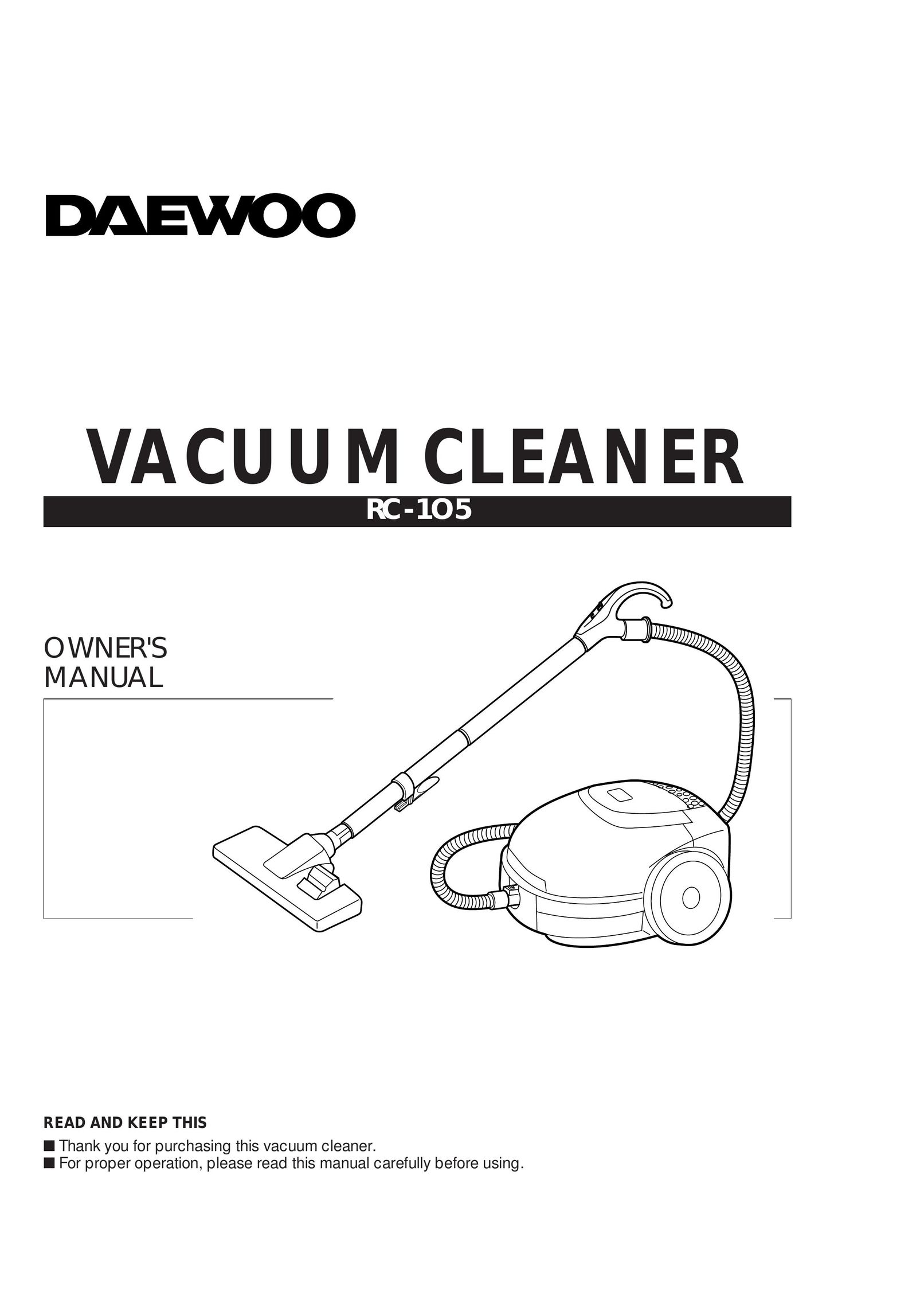 Daewoo RC-1O5 Vacuum Cleaner User Manual