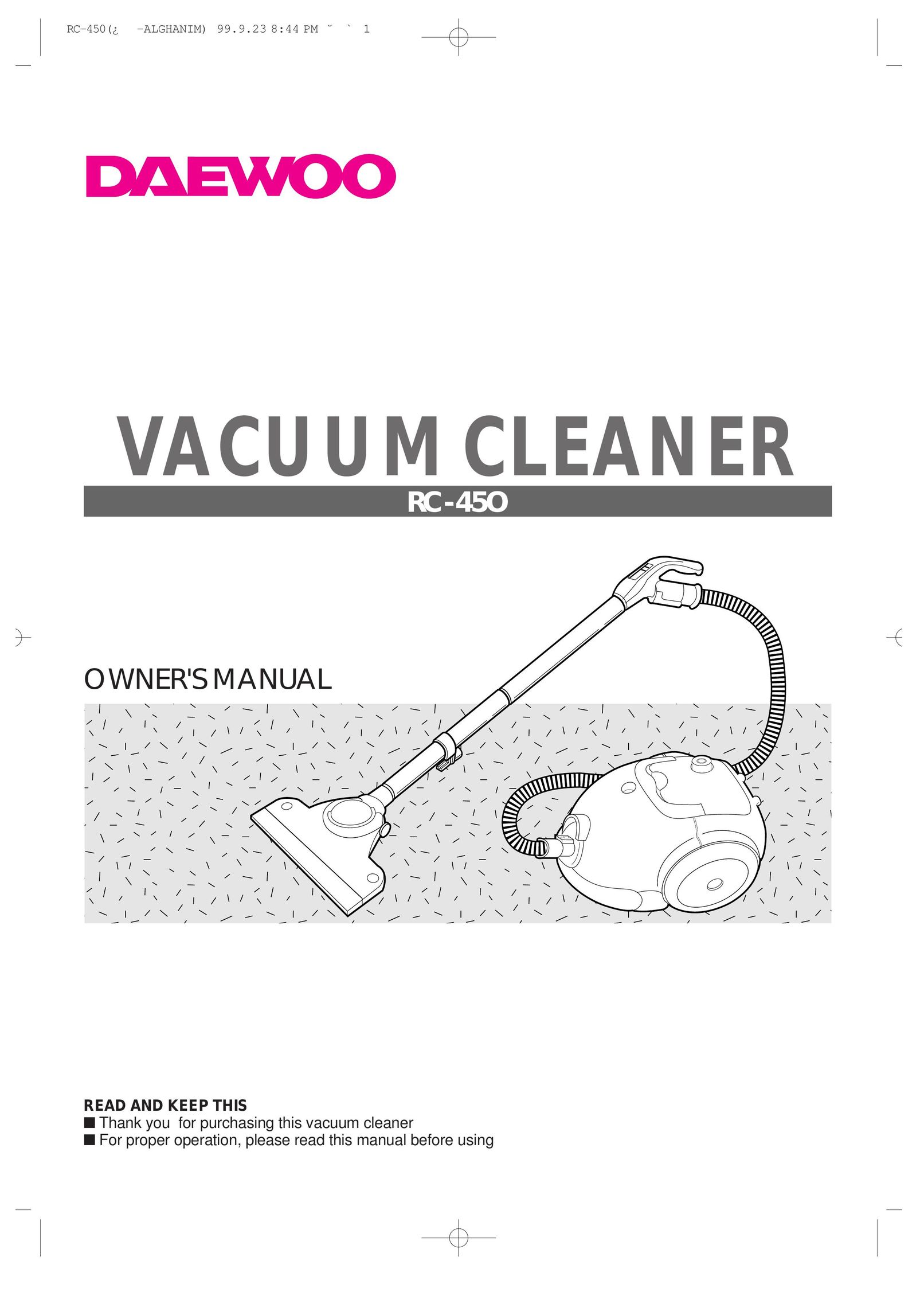 Daewoo RC-450 Vacuum Cleaner User Manual