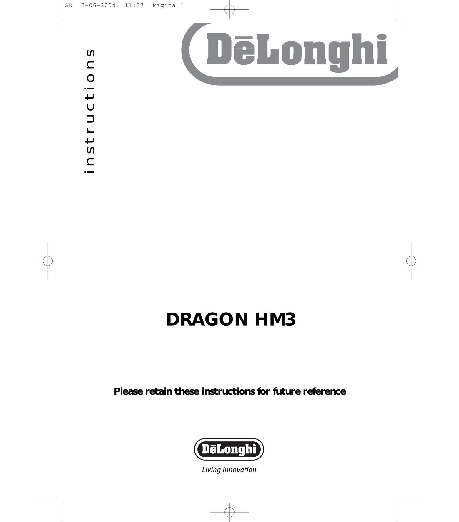 DeLonghi DRAGON HM3 Vacuum Cleaner User Manual
