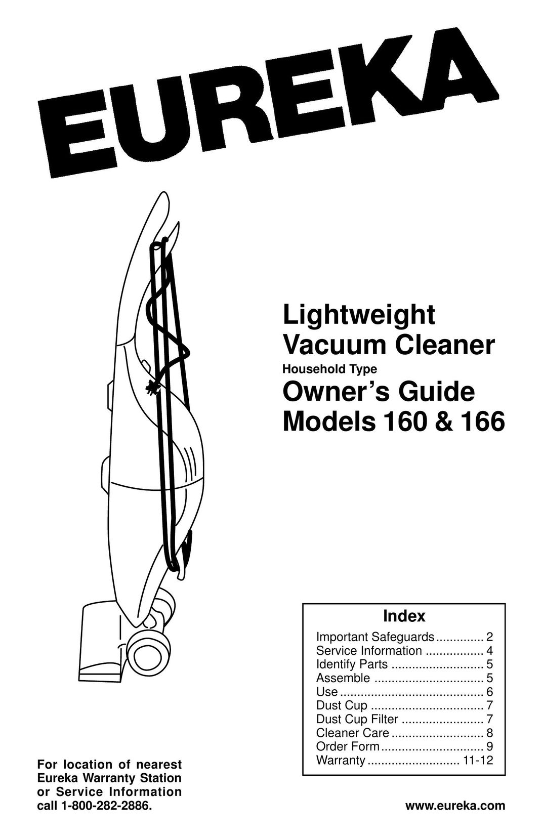 Eureka 166 Vacuum Cleaner User Manual