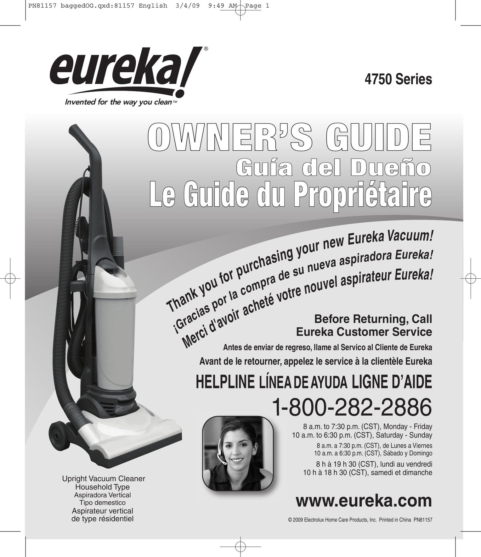 Eureka! Tents 4750 Vacuum Cleaner User Manual