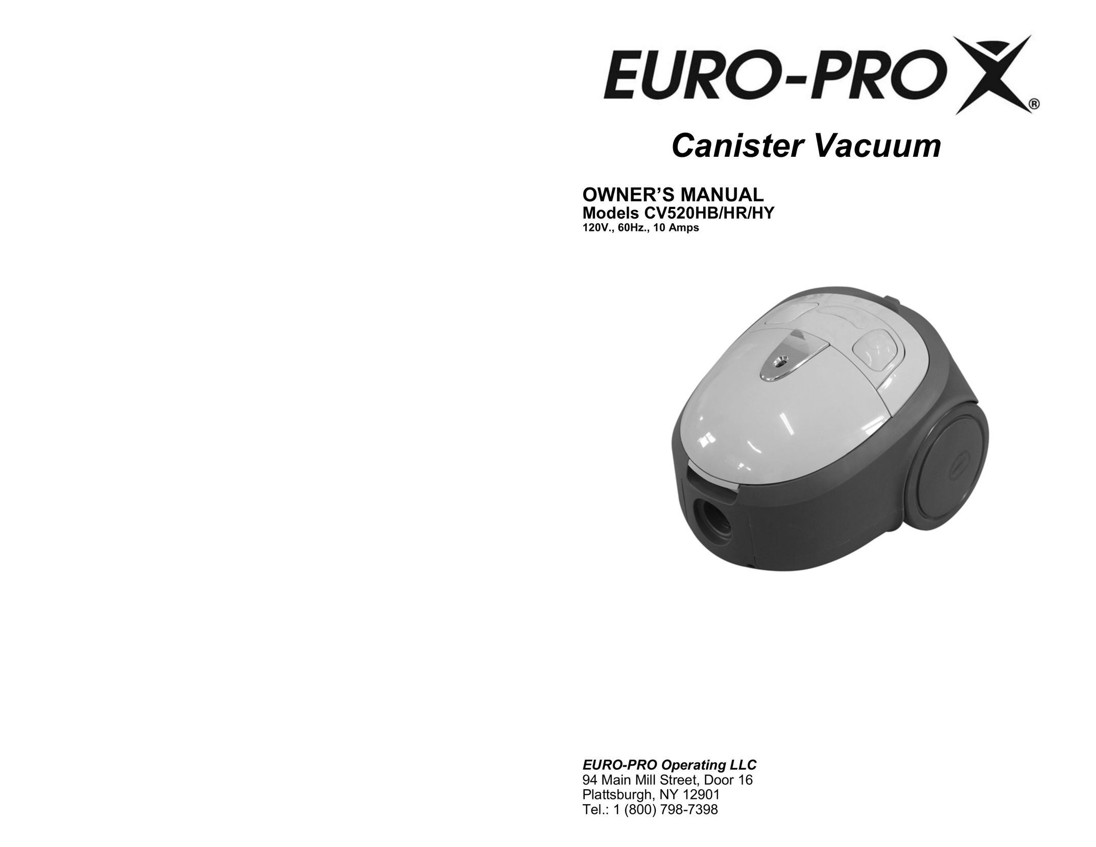 Euro-Pro CV520HR Vacuum Cleaner User Manual