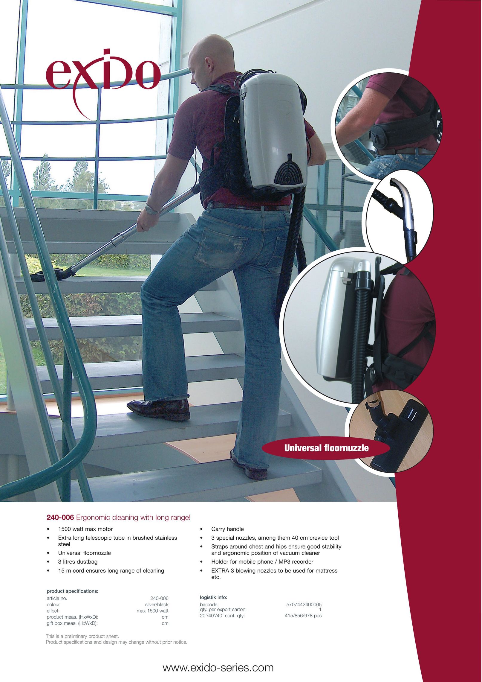 Exido 240-006 Vacuum Cleaner User Manual
