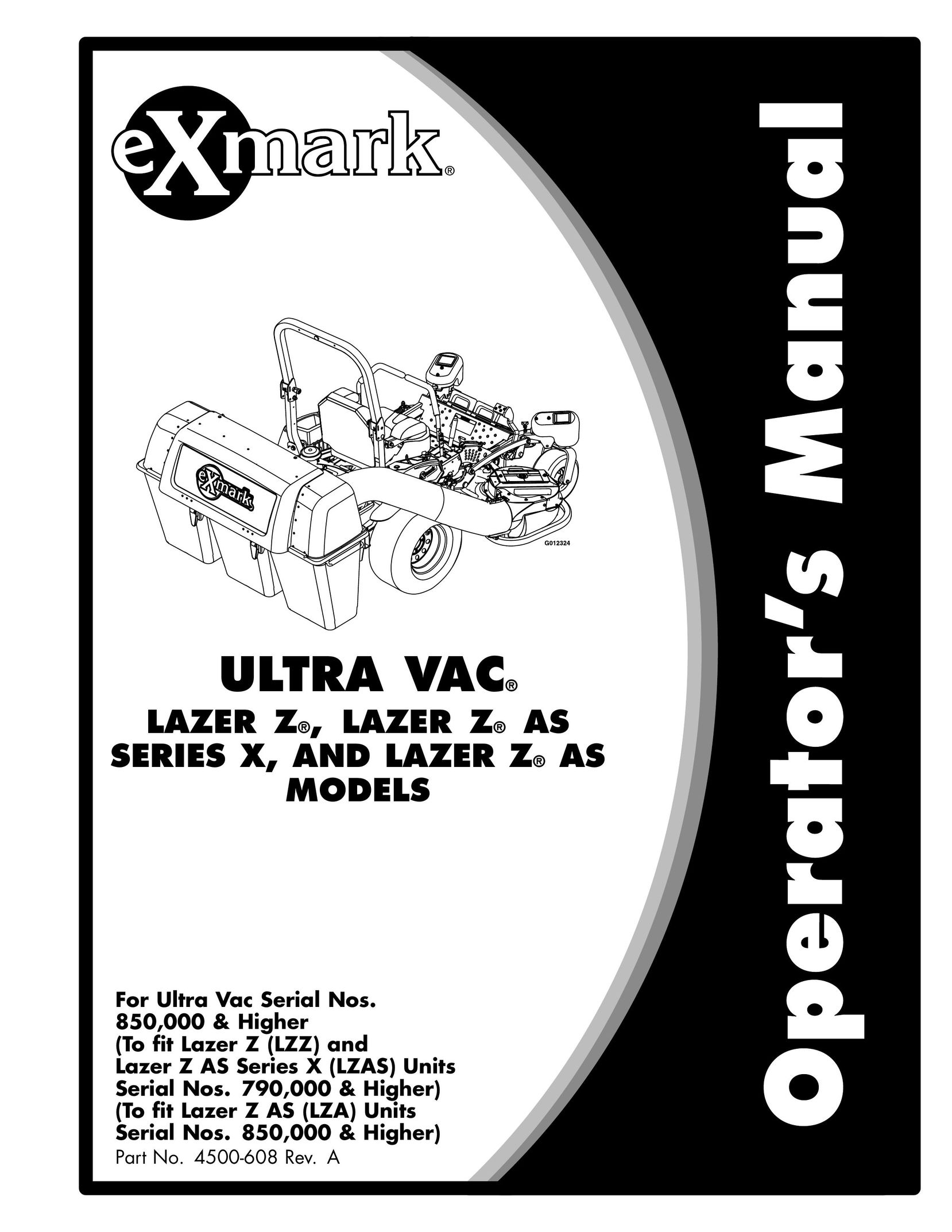 Exmark 850 Vacuum Cleaner User Manual