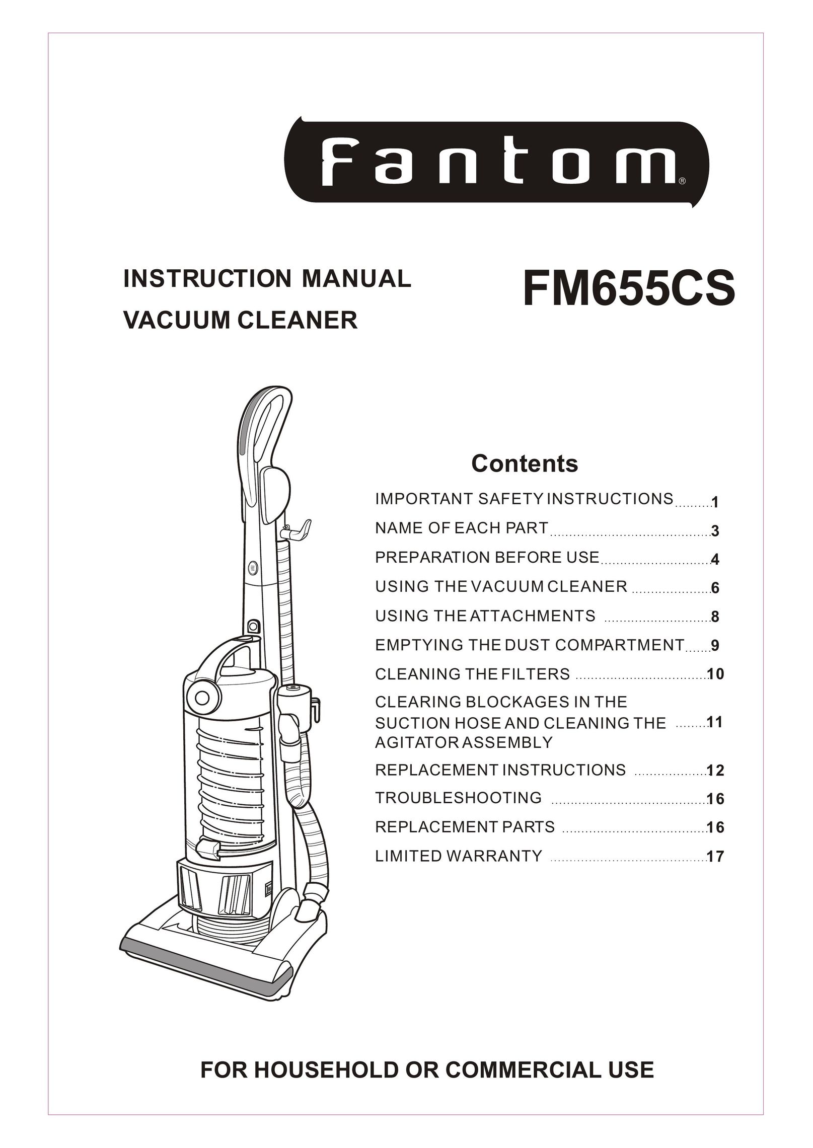 Fantom Vacuum FM655CS Vacuum Cleaner User Manual