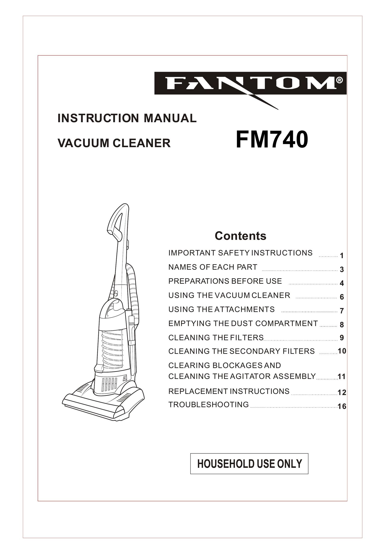 Fantom Vacuum FM740 Vacuum Cleaner User Manual