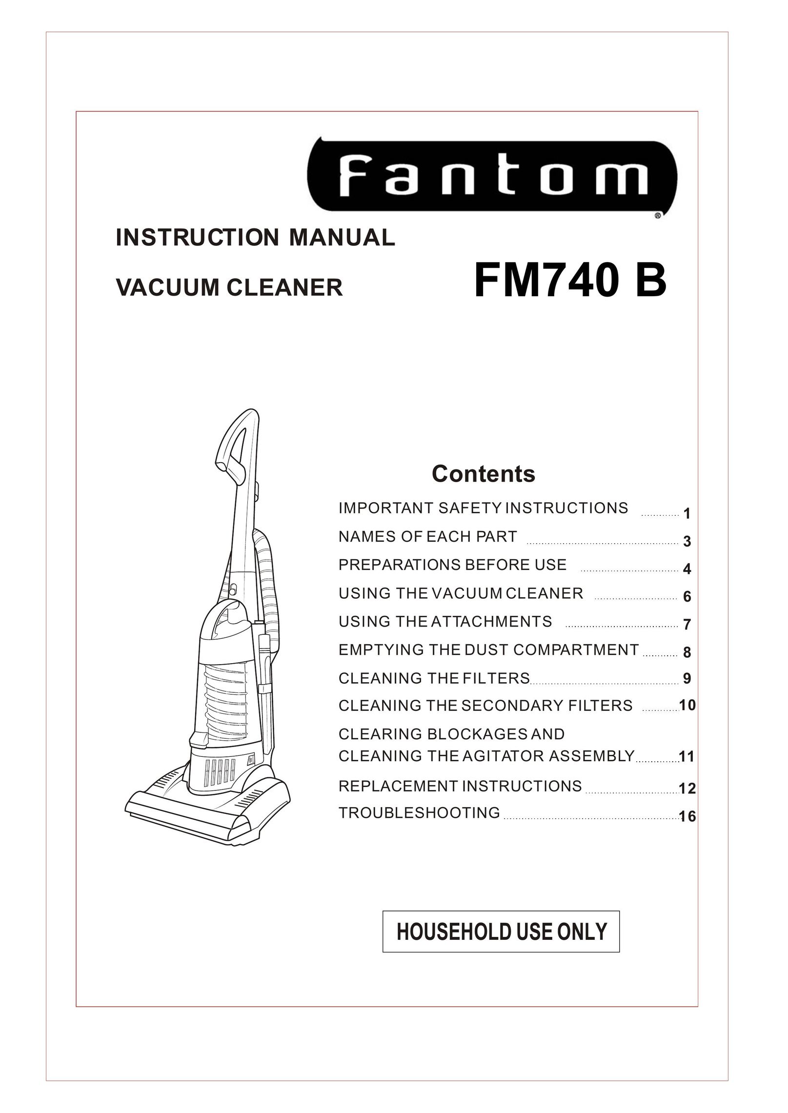 Fantom Vacuum FM740 B Vacuum Cleaner User Manual