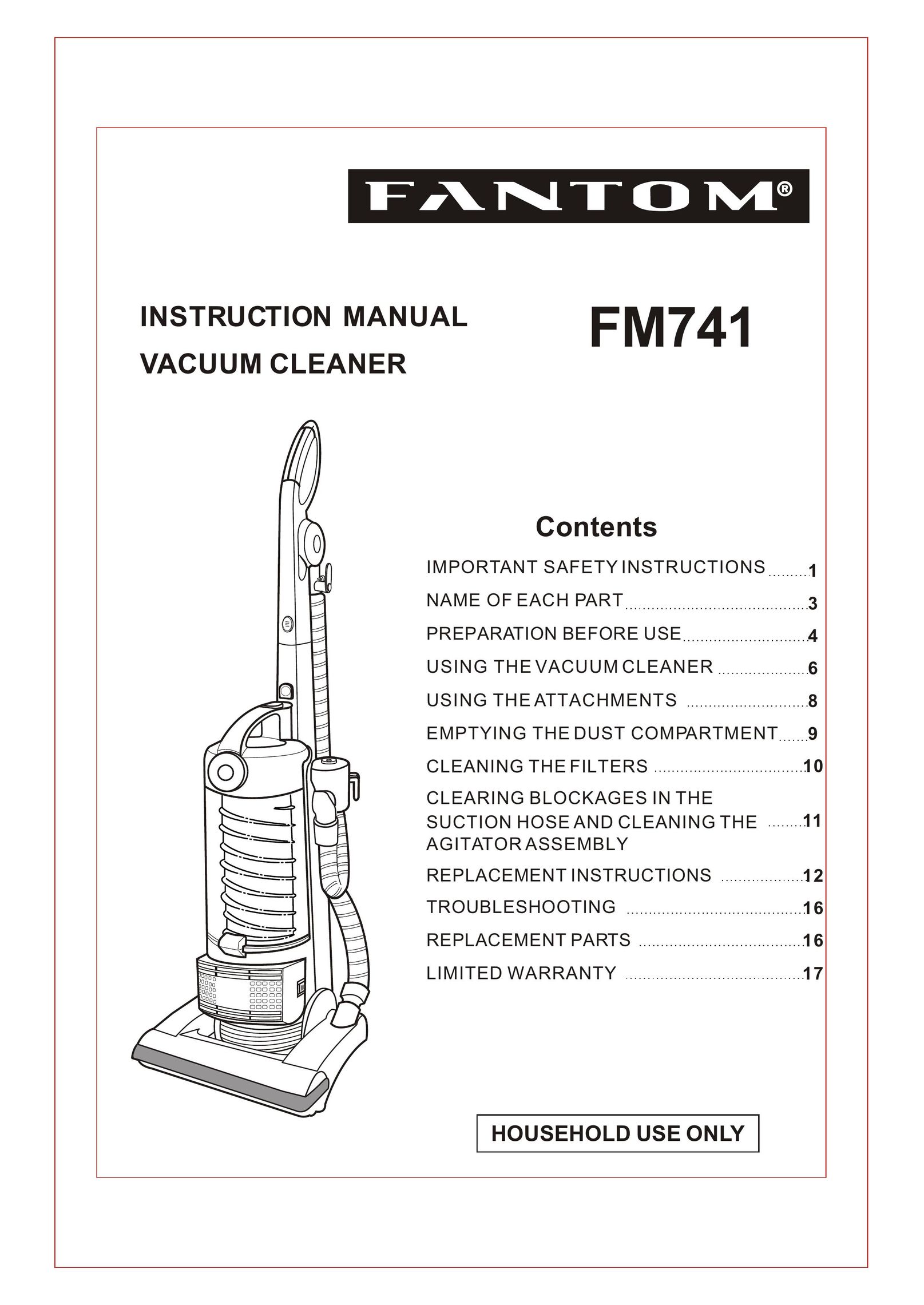 Fantom Vacuum FM741 Vacuum Cleaner User Manual