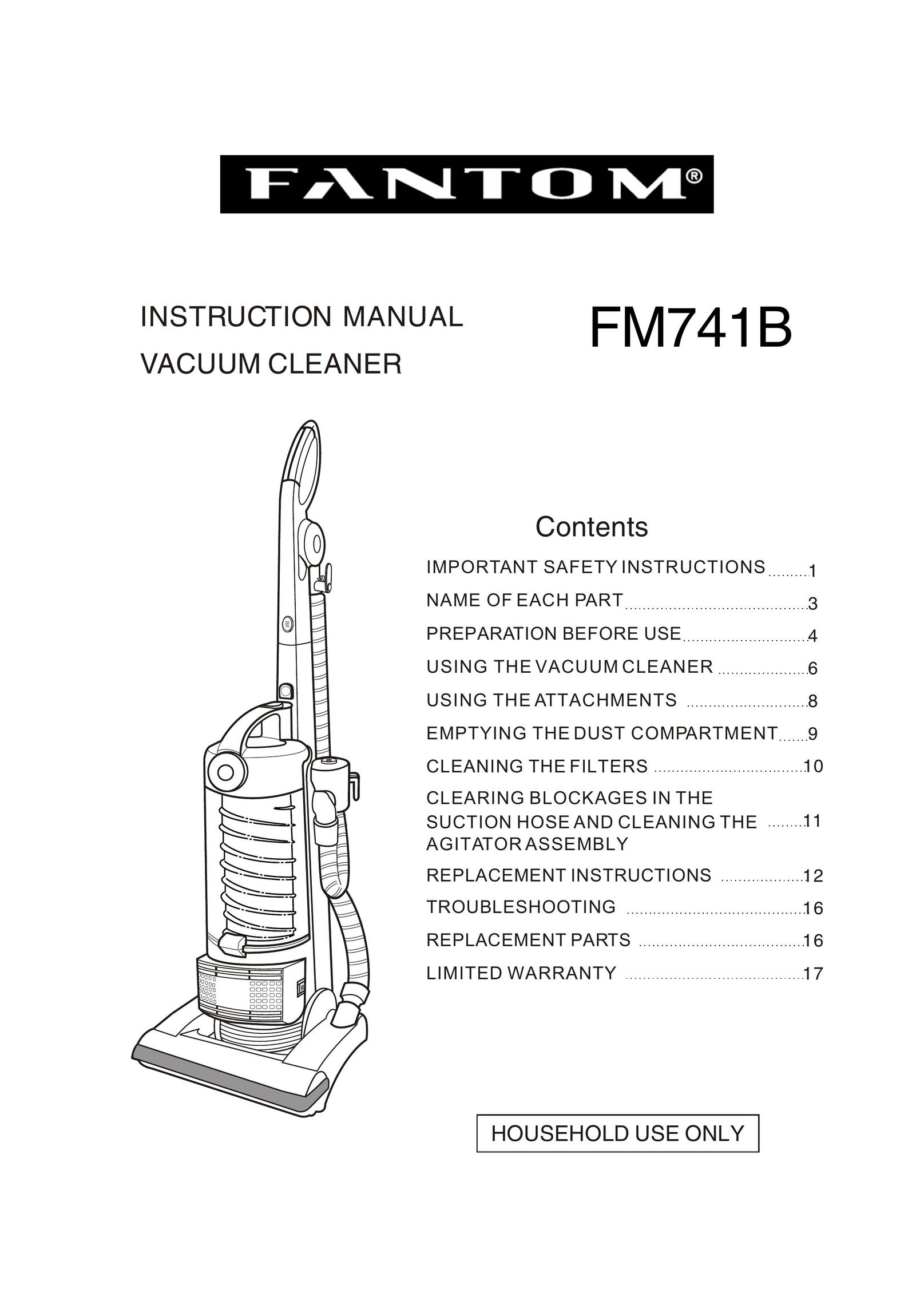 Fantom Vacuum FM741B Vacuum Cleaner User Manual