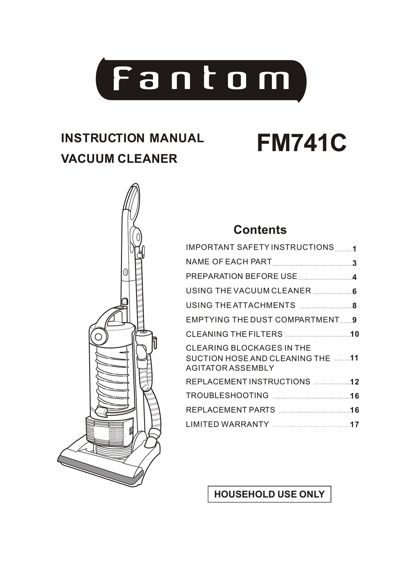 Fantom Vacuum FM741C Vacuum Cleaner User Manual