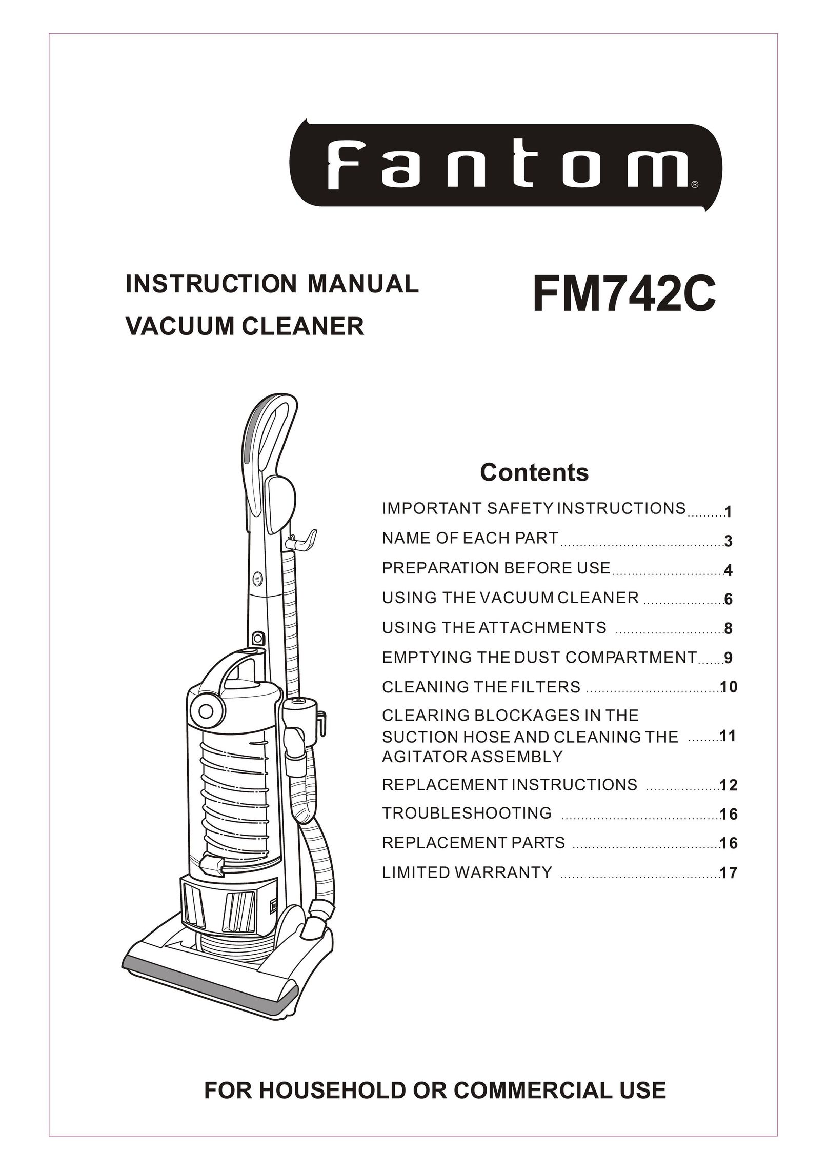 Fantom Vacuum FM742C Vacuum Cleaner User Manual
