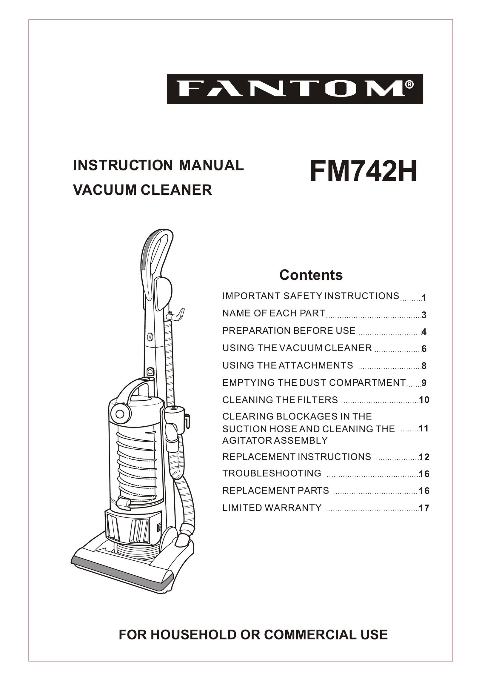 Fantom Vacuum FM742H Vacuum Cleaner User Manual