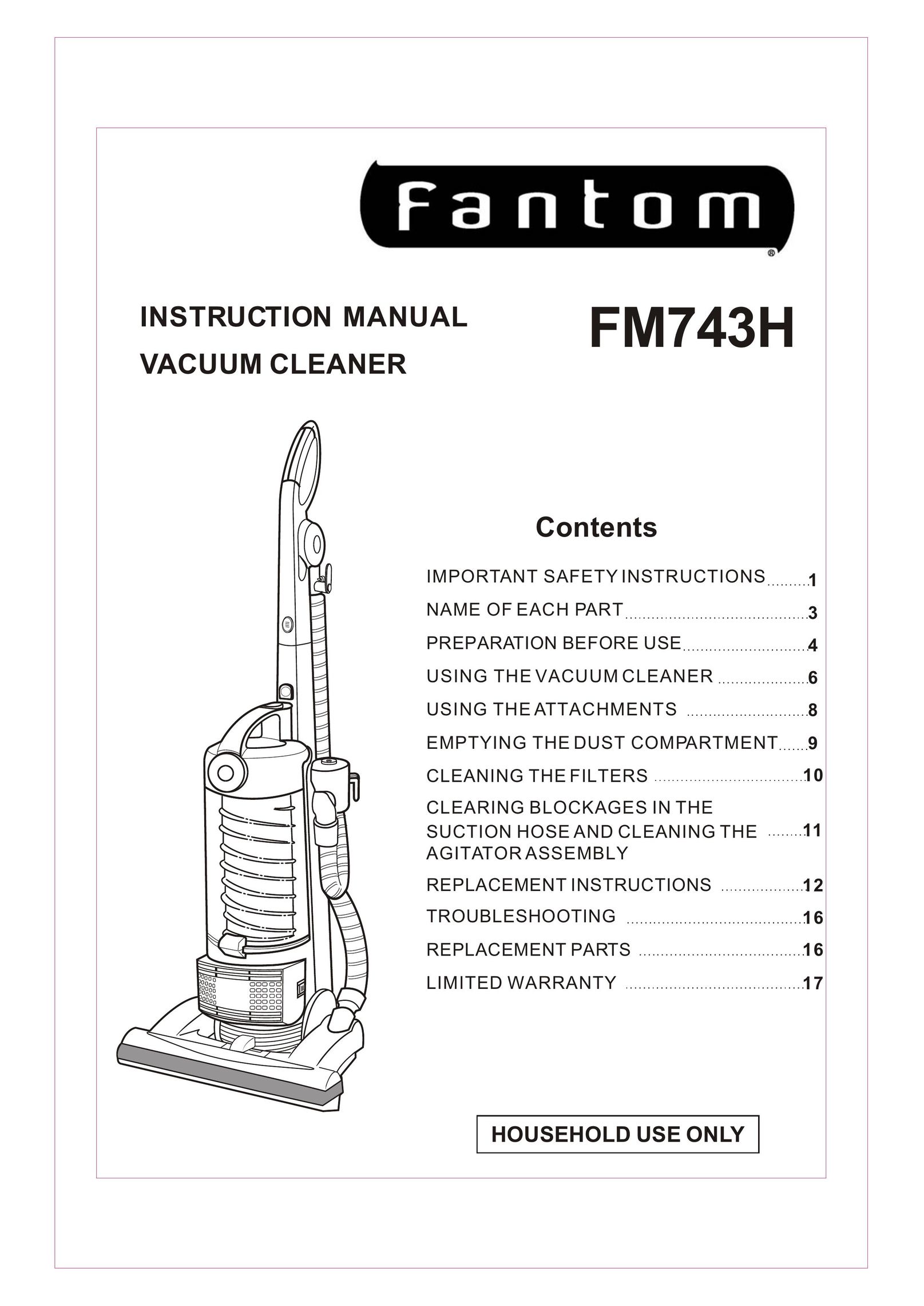 Fantom Vacuum FM743H Vacuum Cleaner User Manual