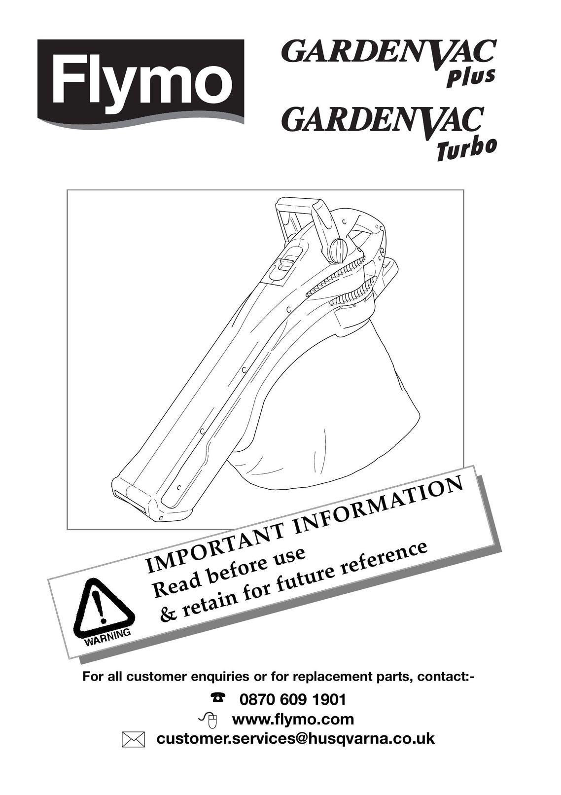 Flymo Garden Vac Vacuum Cleaner User Manual