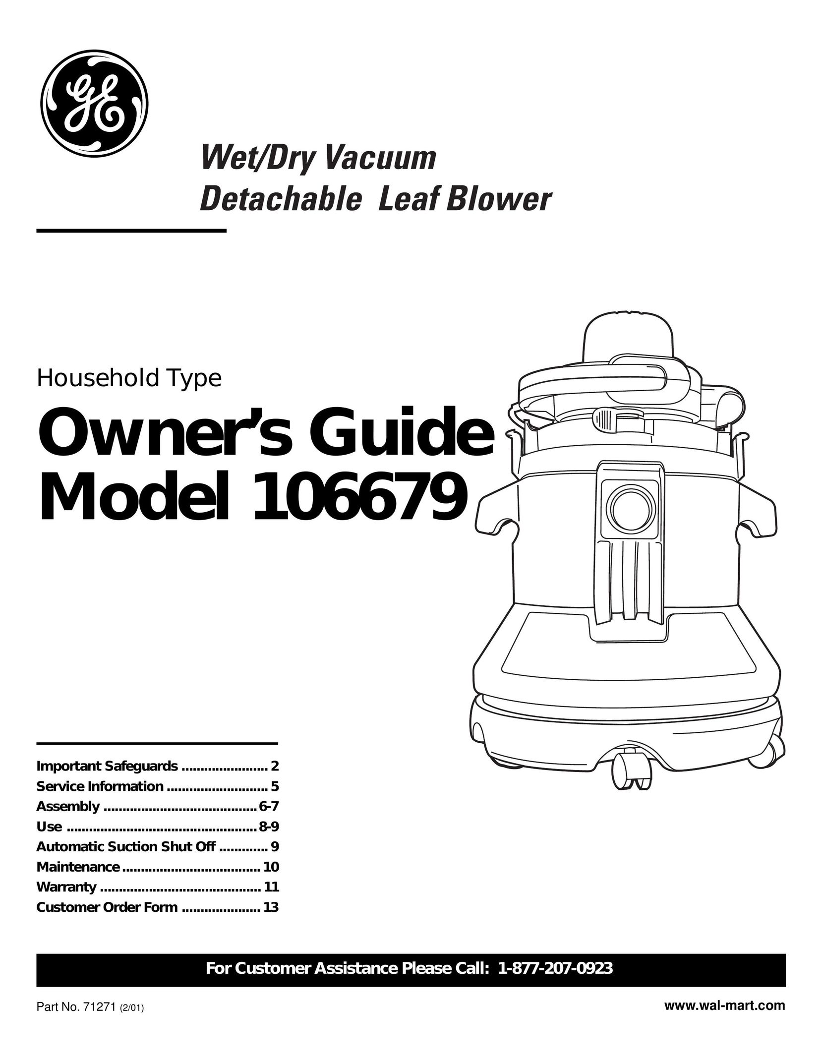 GE 106679 Vacuum Cleaner User Manual