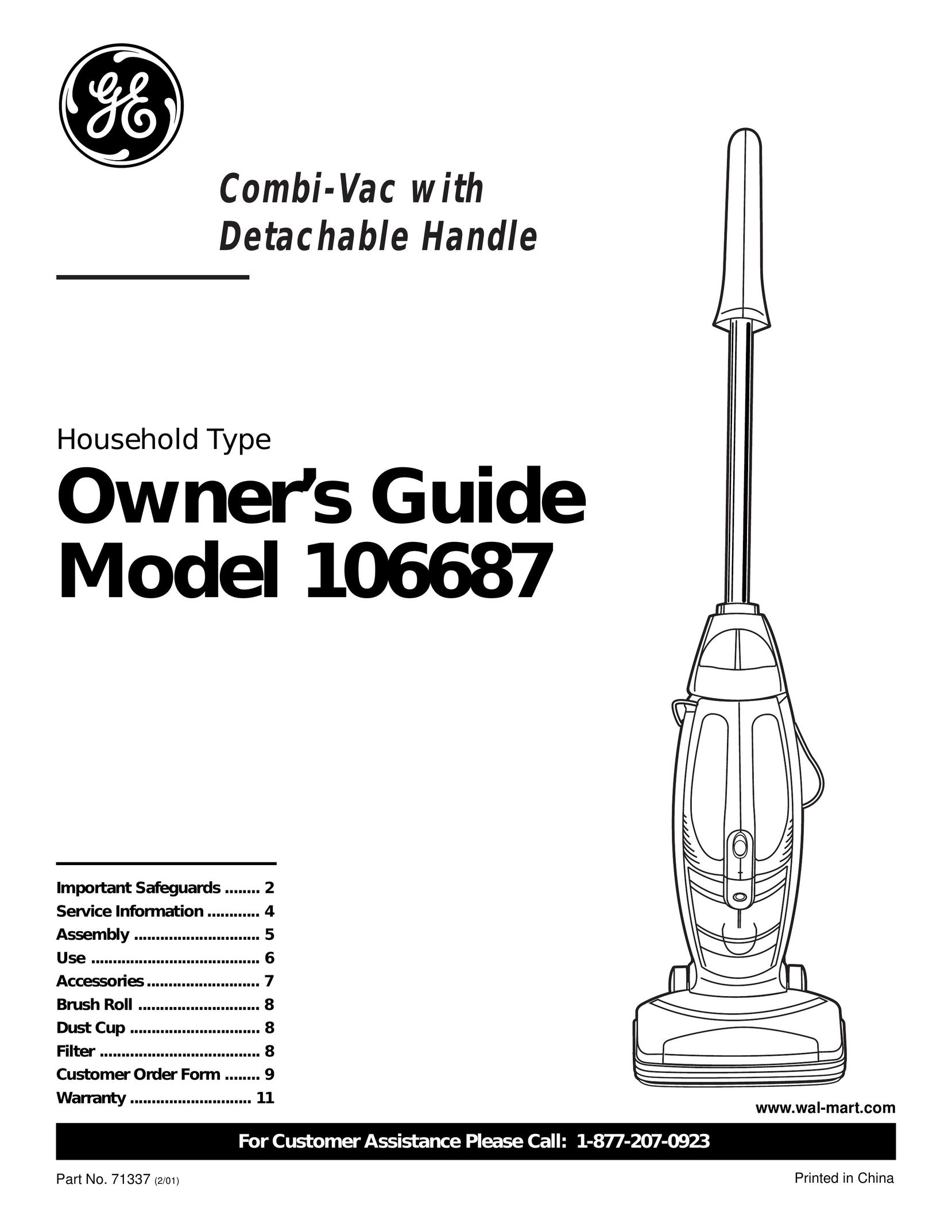 GE 106687 Vacuum Cleaner User Manual