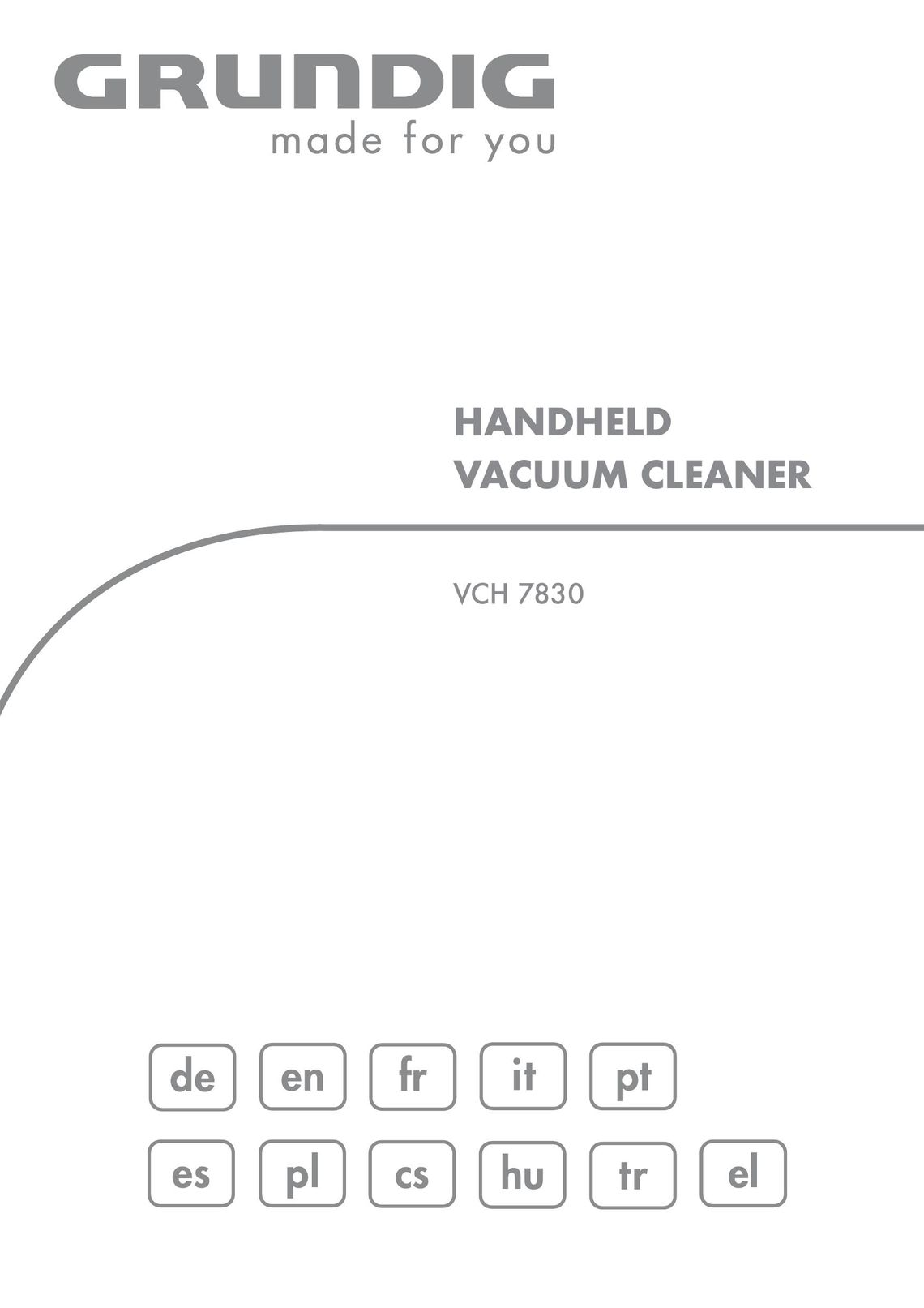 Grundig VCH7830 Vacuum Cleaner User Manual