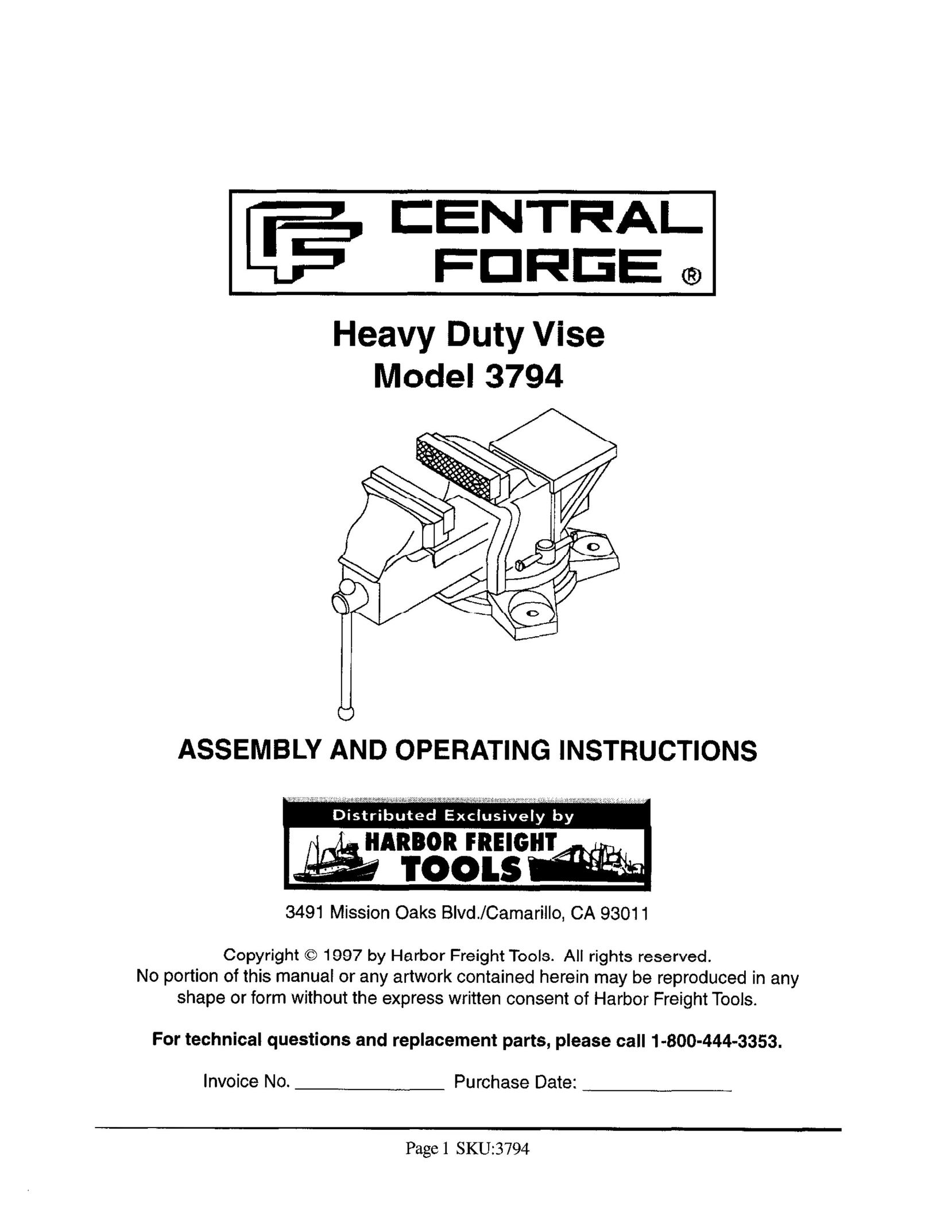 Harbor Freight Tools 3794 Vacuum Cleaner User Manual