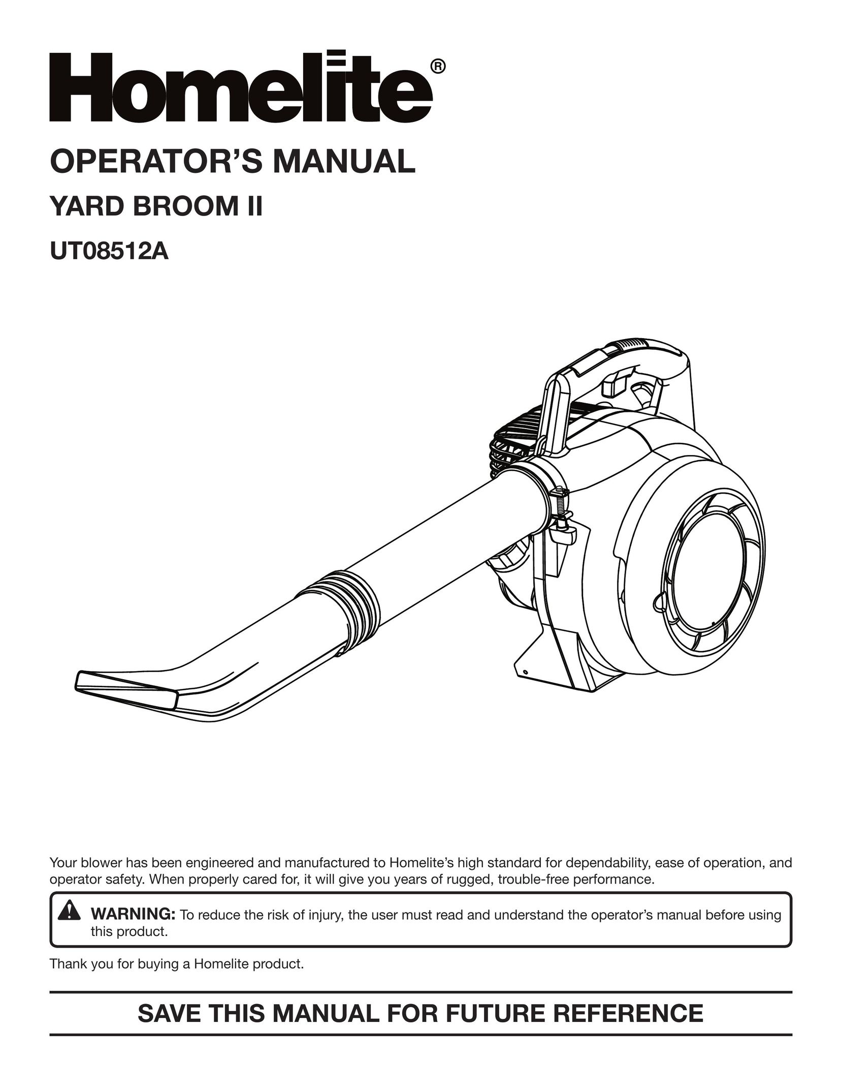 Homelite UT08512A Vacuum Cleaner User Manual