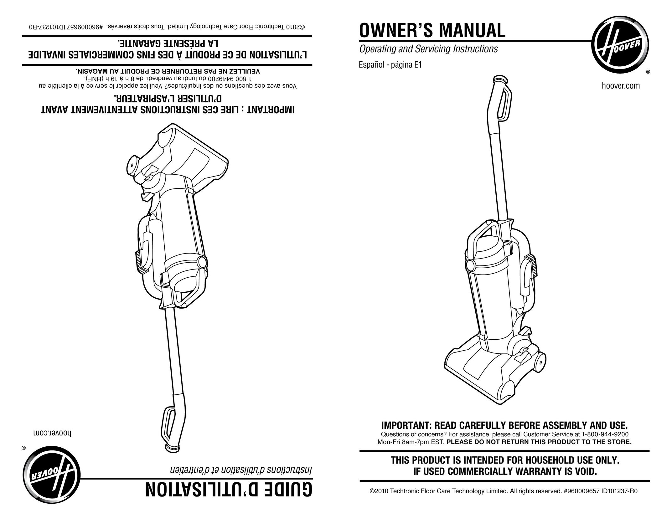 Hoover #960009657 Vacuum Cleaner User Manual