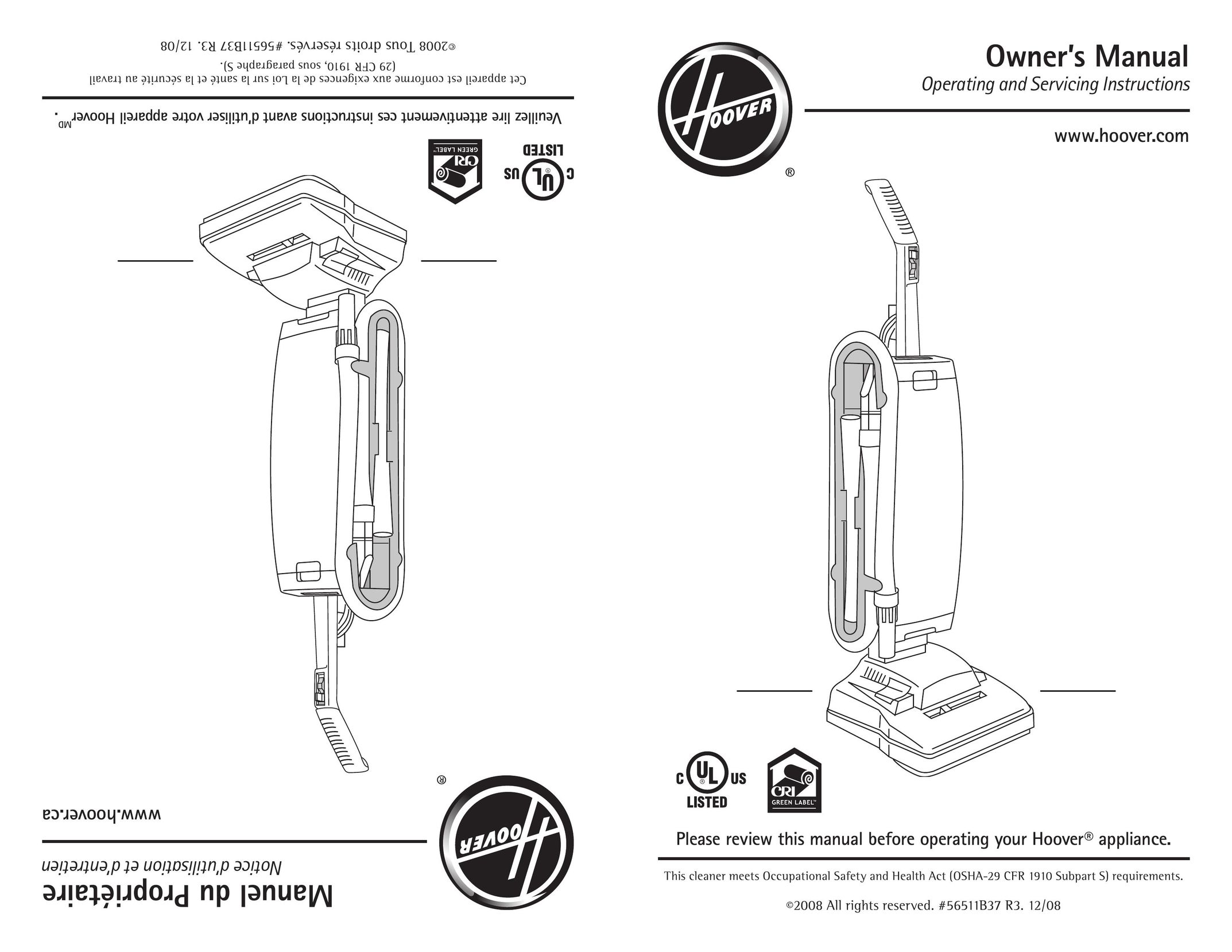 Hoover C1414900 Vacuum Cleaner User Manual