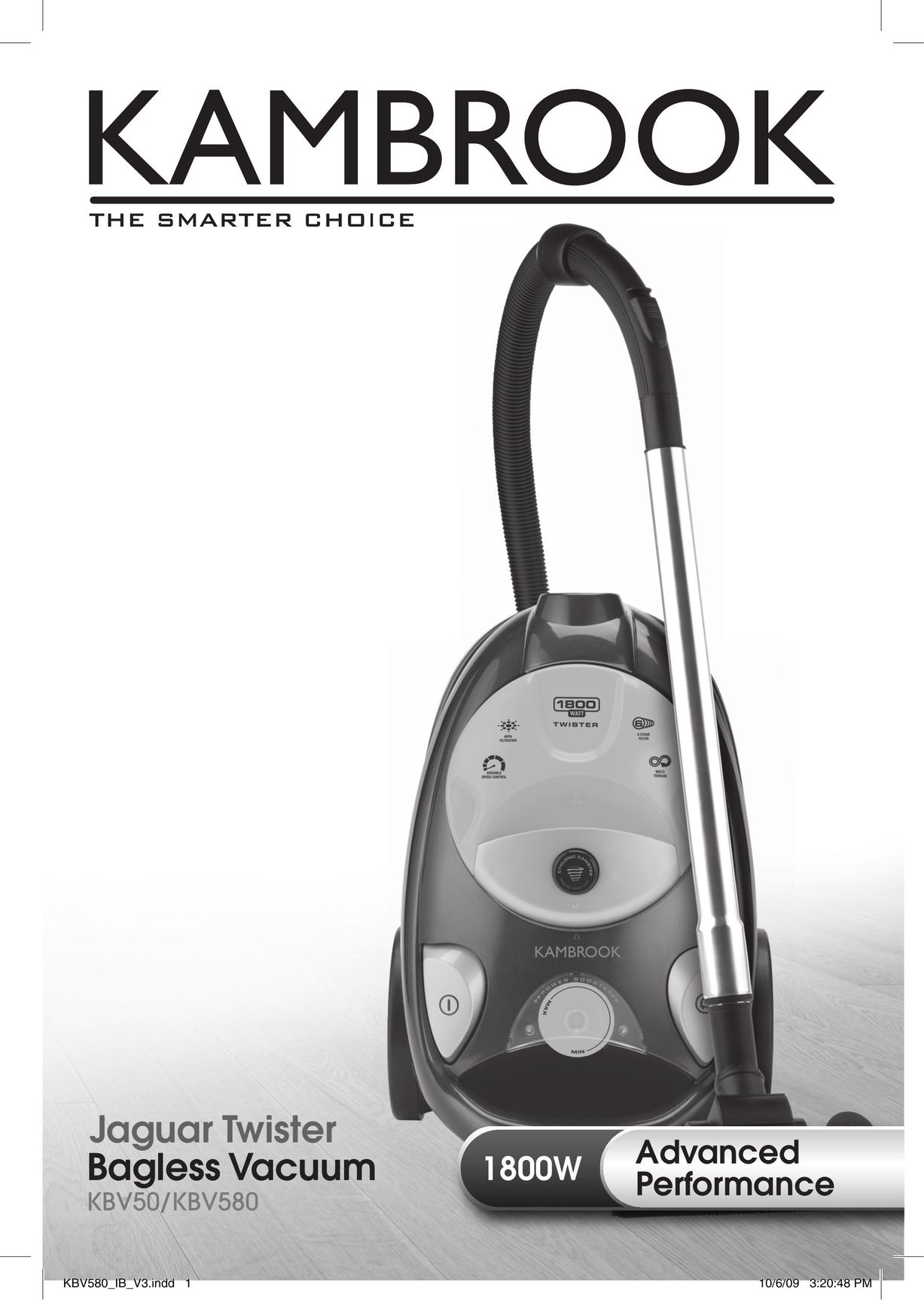 Kambrook KBV580 Vacuum Cleaner User Manual