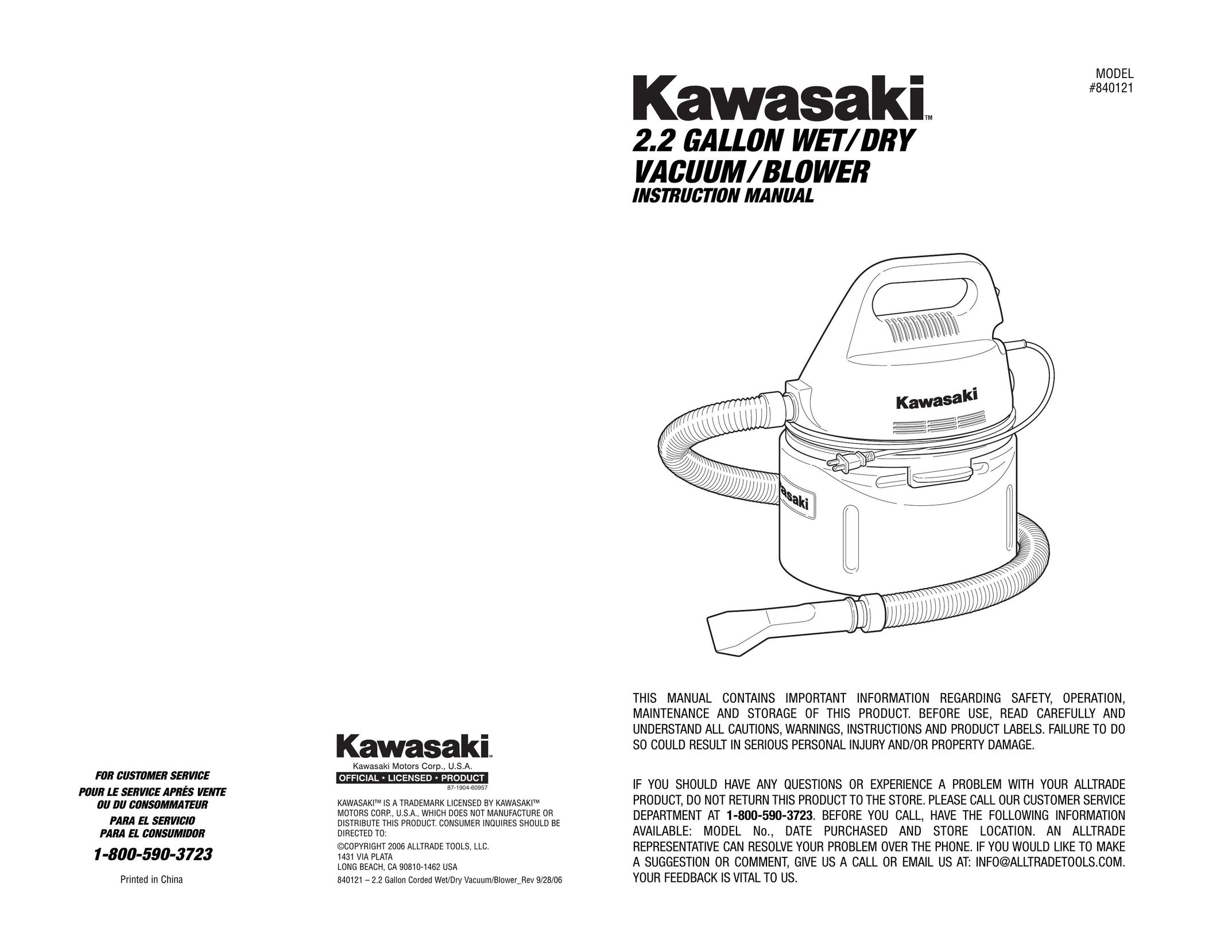 Kawasaki 840121 Vacuum Cleaner User Manual