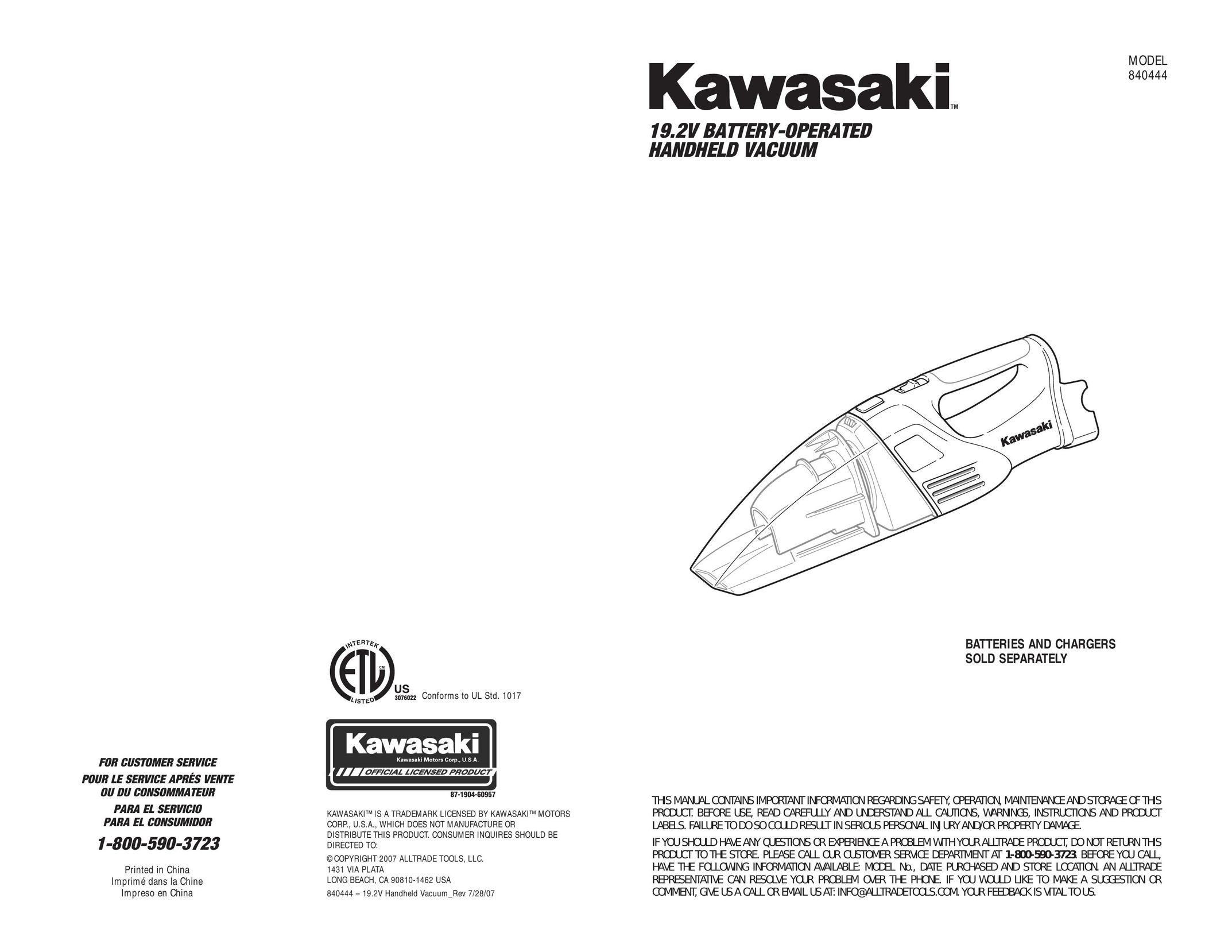 Kawasaki 840444 Vacuum Cleaner User Manual