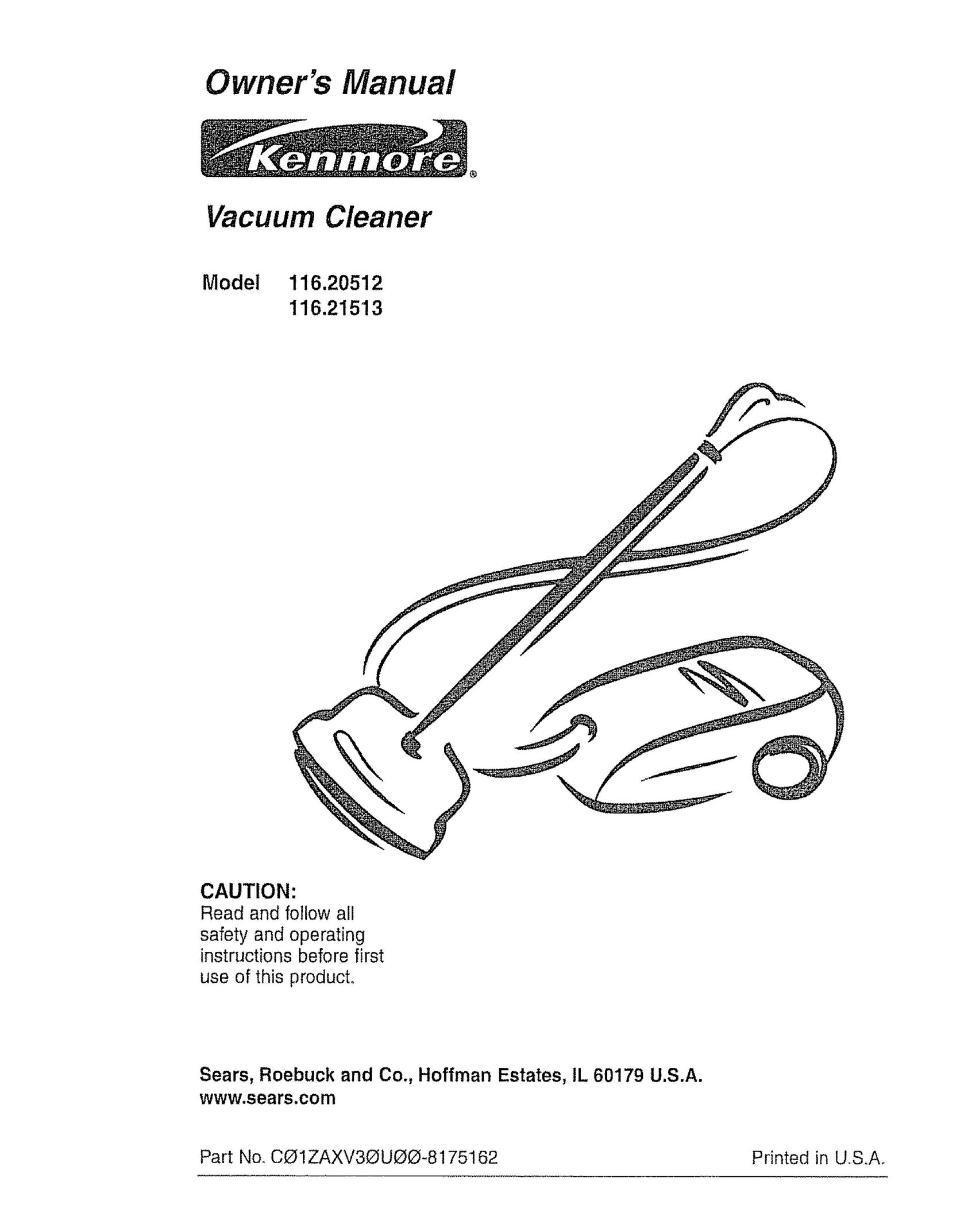 Kenmore 116.21513 Vacuum Cleaner User Manual