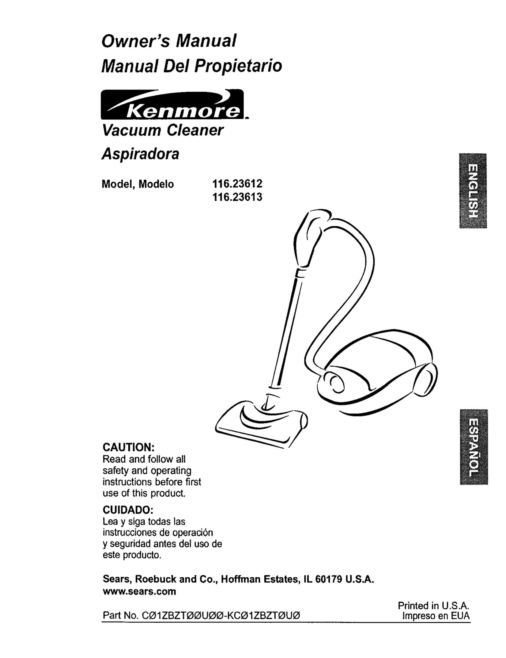 Kenmore 116.23812300 Vacuum Cleaner User Manual