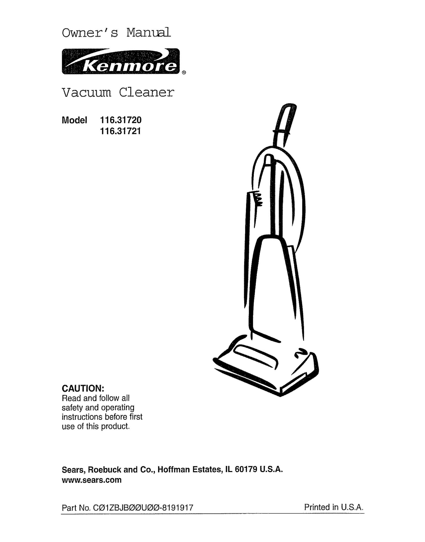 Kenmore 116.31721 Vacuum Cleaner User Manual