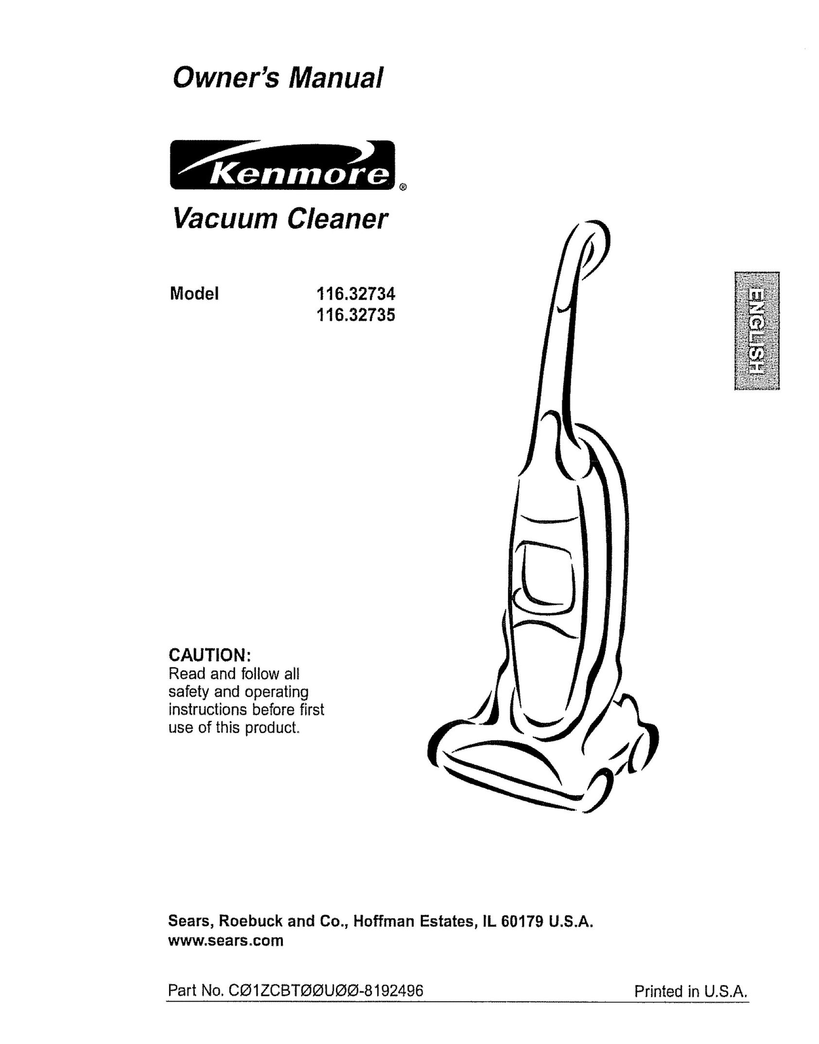 Kenmore 116.32734 Vacuum Cleaner User Manual