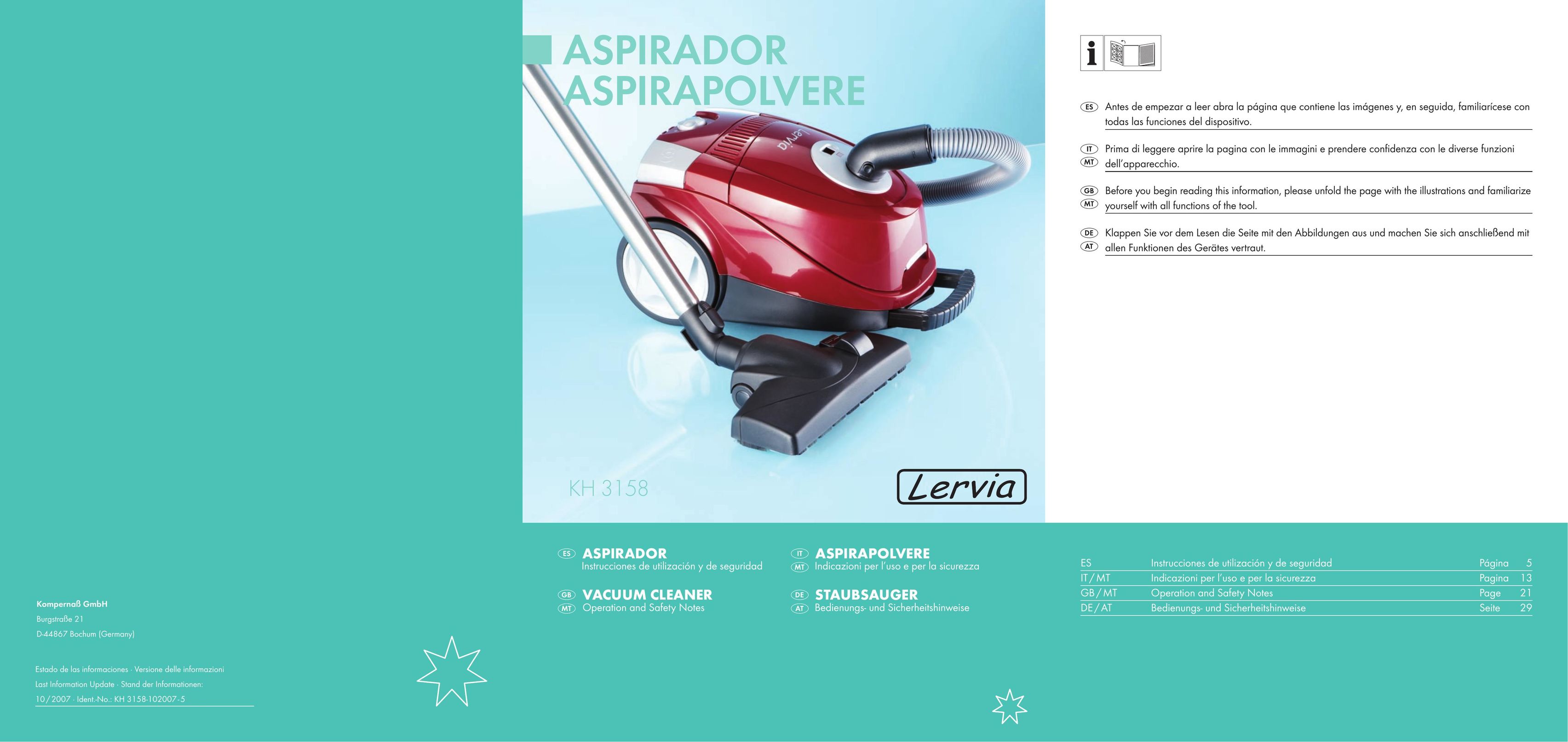 Kompernass KH 3158 Vacuum Cleaner User Manual