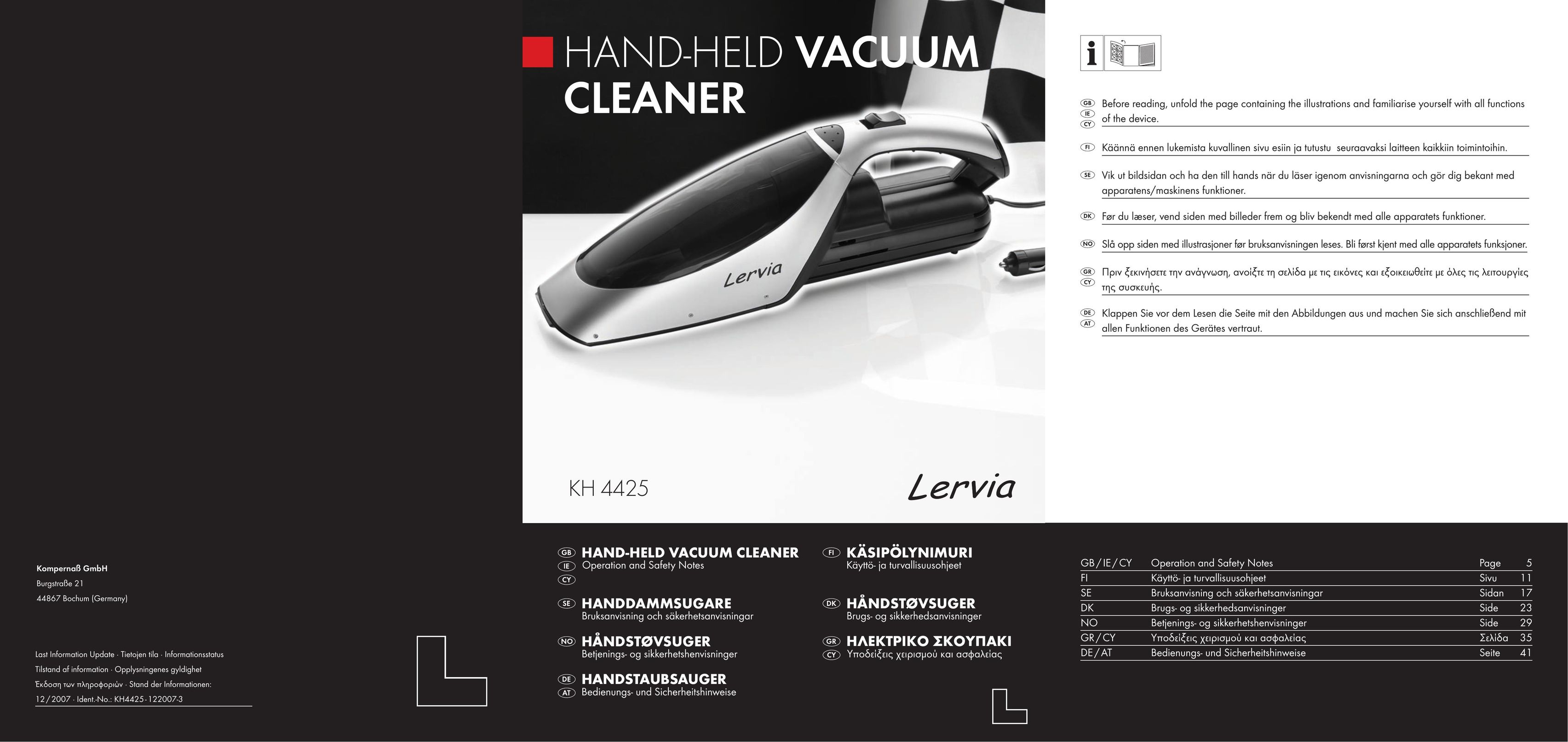 Kompernass KH 4425 Vacuum Cleaner User Manual
