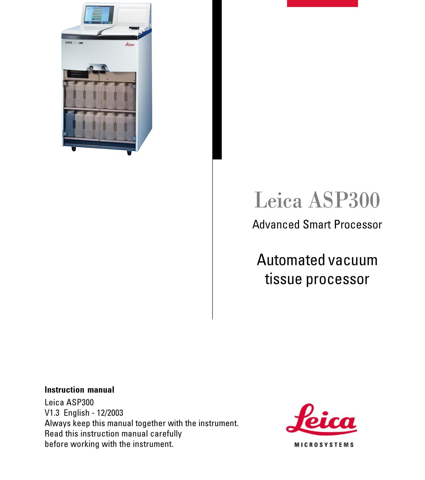 Leica ASP300 Vacuum Cleaner User Manual