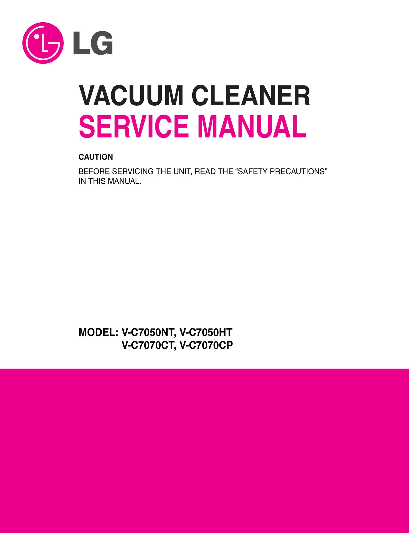 LG Electronics V-C7070CP Vacuum Cleaner User Manual