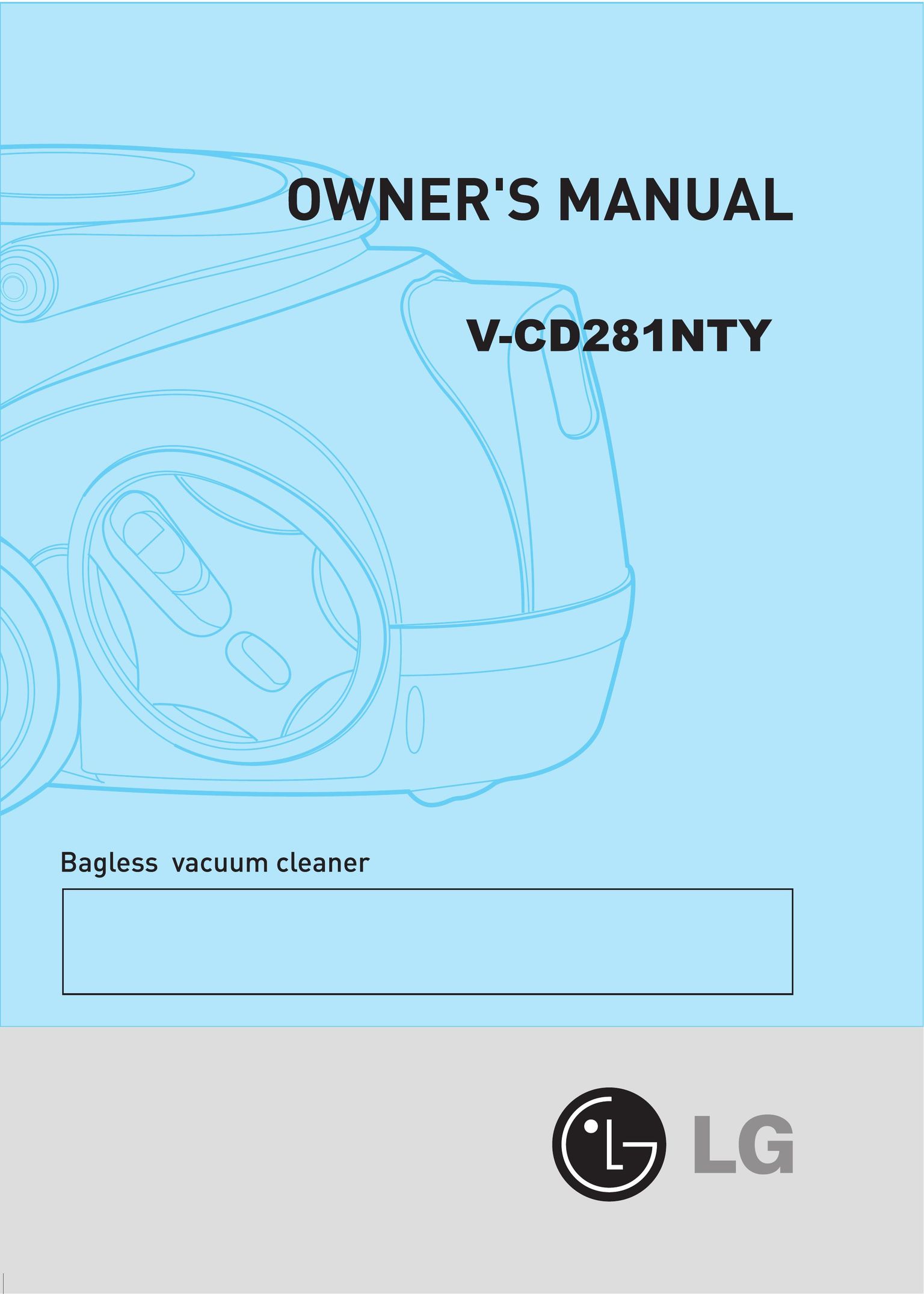 LG Electronics V-CD281NTY Vacuum Cleaner User Manual