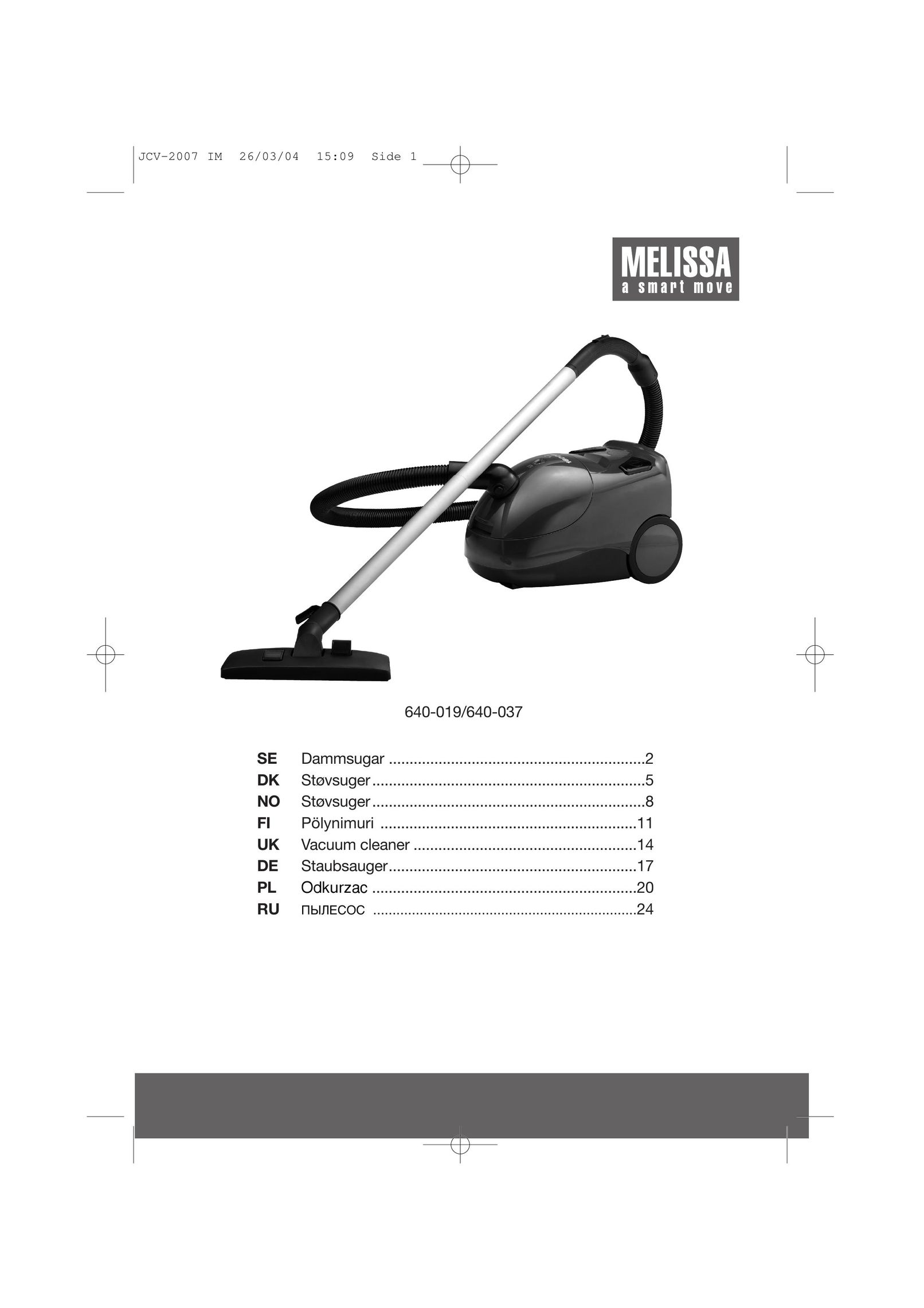 Melissa 640-037 Vacuum Cleaner User Manual