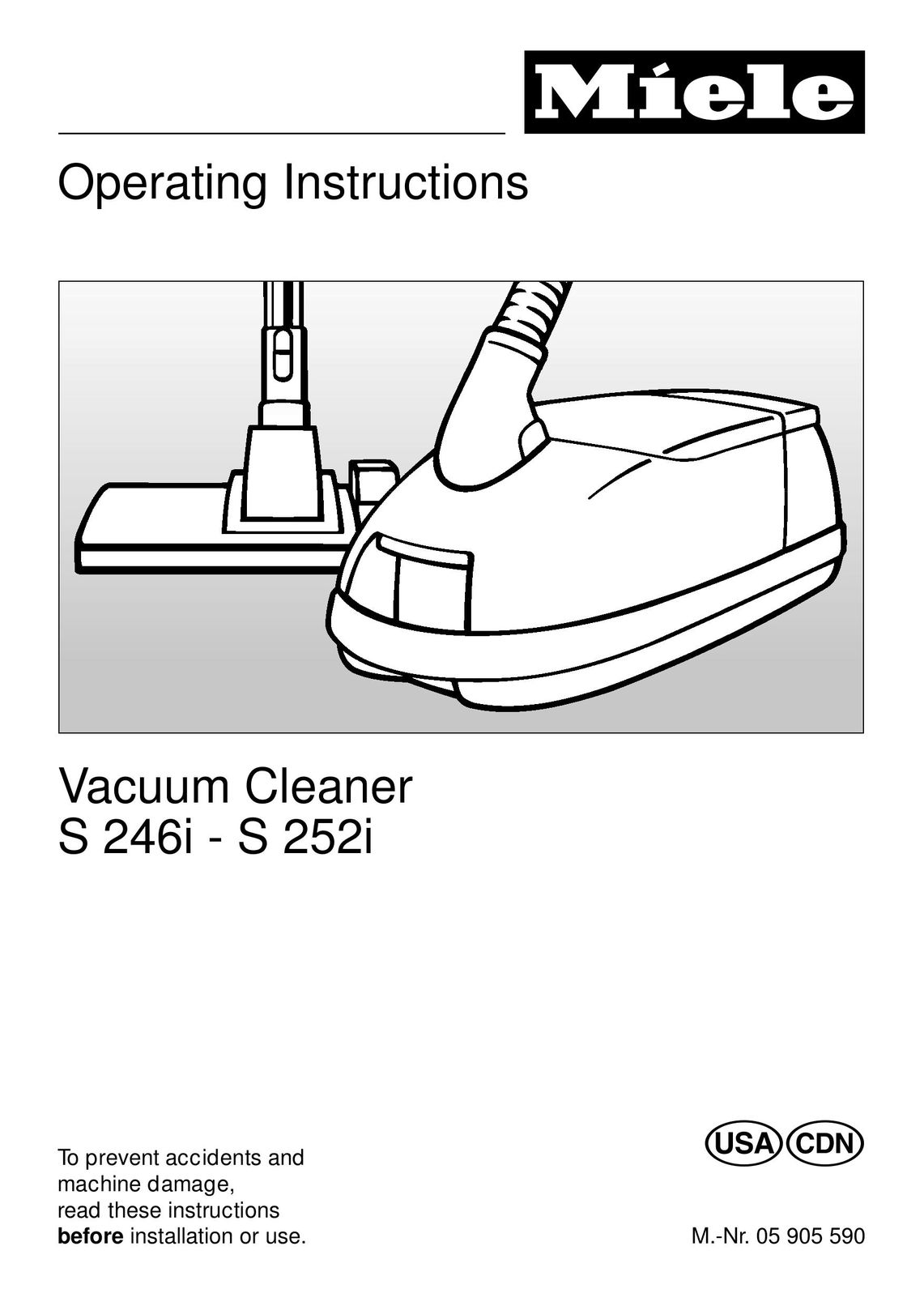 Miele S 252i Vacuum Cleaner User Manual